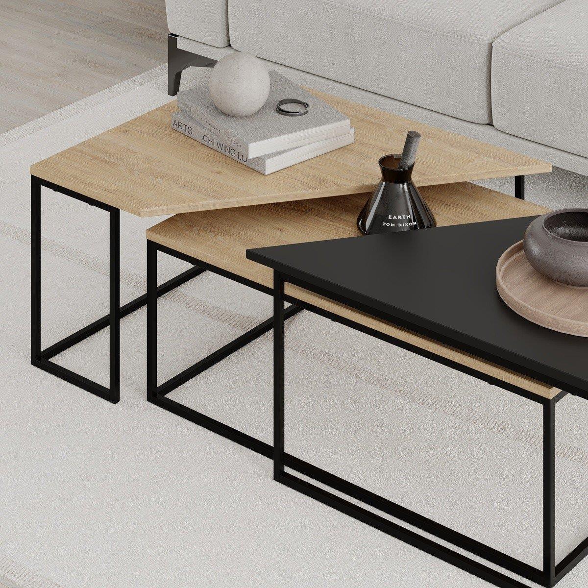 Calicosy - Salontafel TITAN- 110|96 cm - Zwart