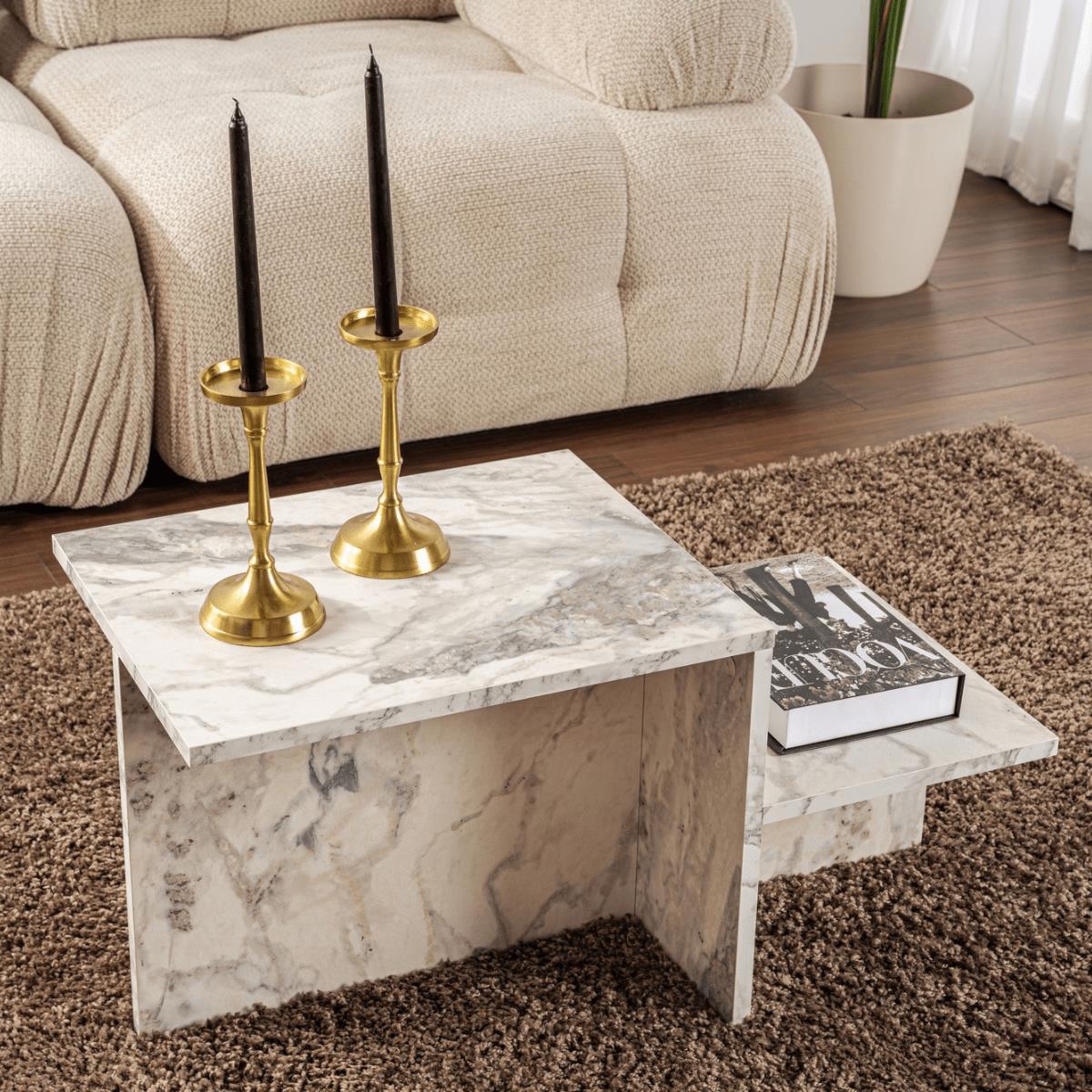 Calicosy - Salontafel Harmony - 90 cm - Marmereffect
