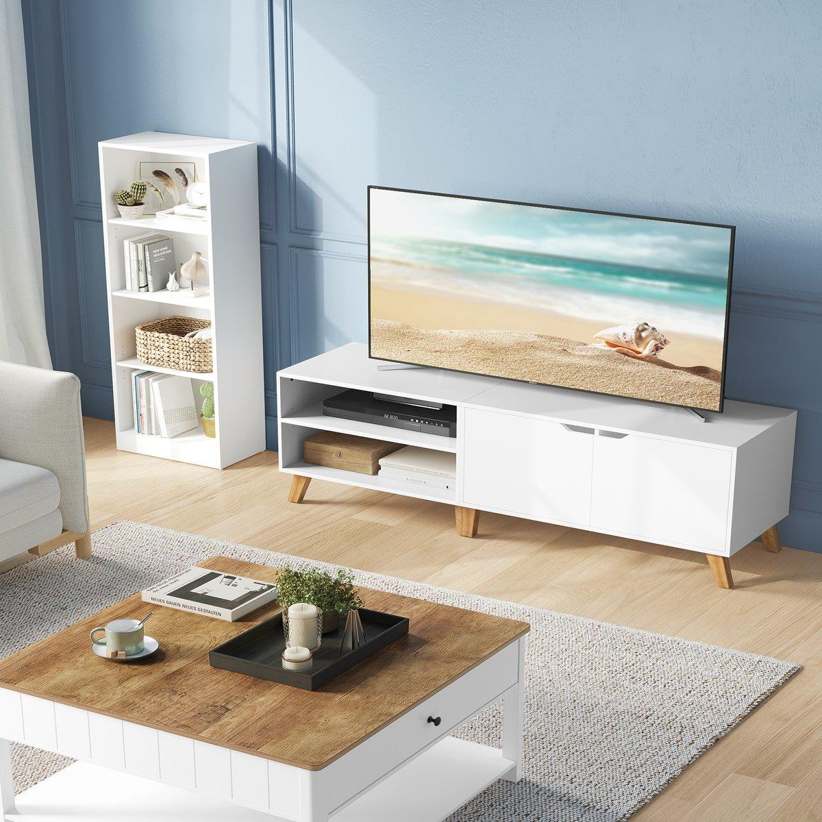 Calicosy - TV-Meubel met 2 deuren - 140 cm - Wit