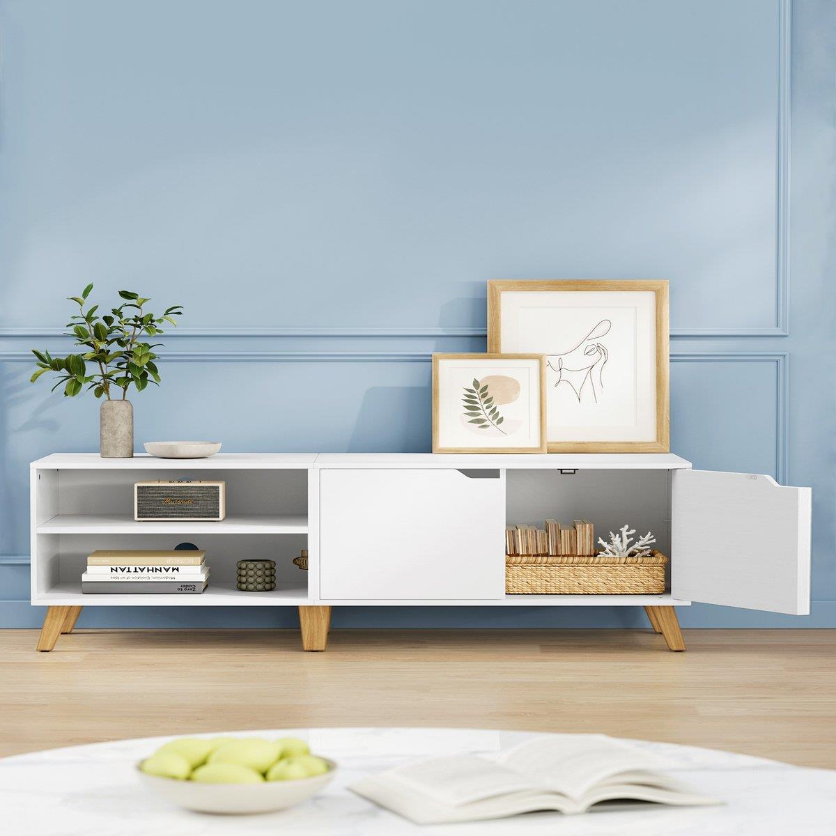 Calicosy - TV-Meubel met 2 deuren - 140 cm - Wit