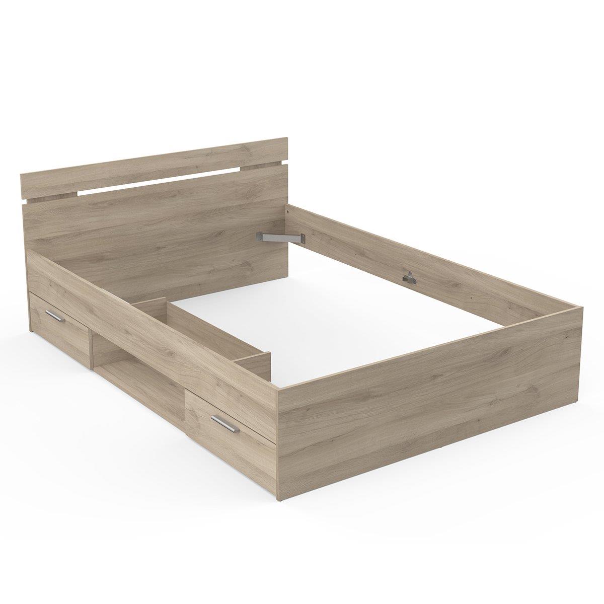 Calicosy - Bed met opbergruimte Michigan - 204 cm - Eikeneffect