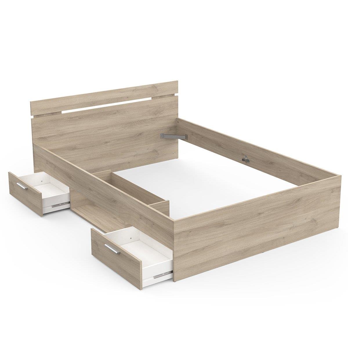 Calicosy - Bed met opbergruimte Michigan - 204 cm - Eikeneffect