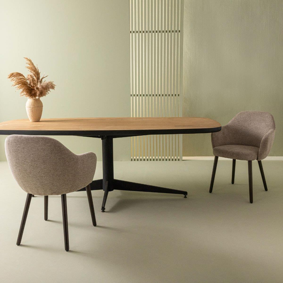 Signature - Bridgefauteuils in stof ERNEST - Taupe - Set van 2