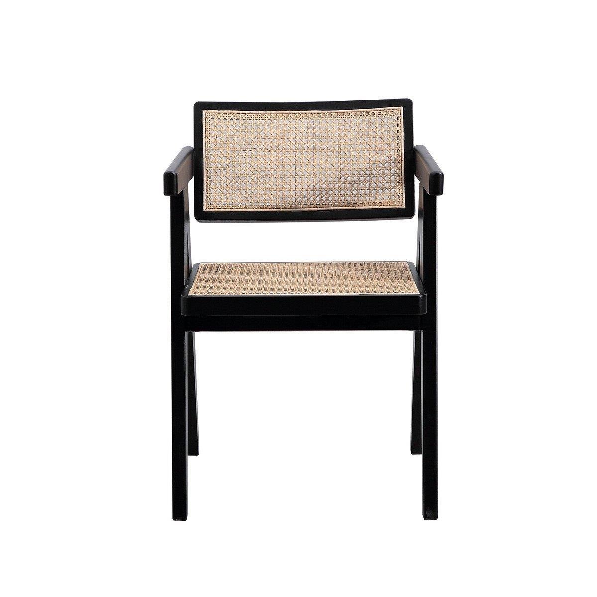 Signature - Bridgefauteuil Villa - Zwart en rotan - Set van 2