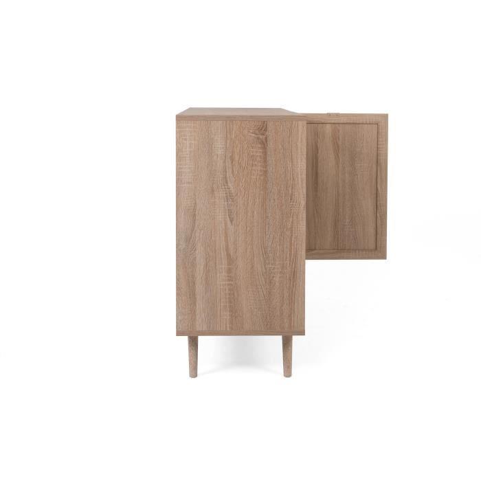 Cstore Opbergmeubel 2 deuren 1 lade - Eiken - L101xD40xH87cm - BALI