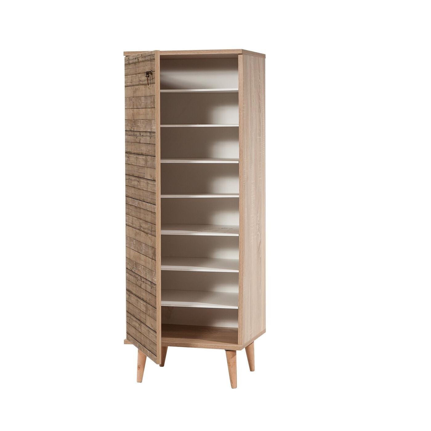 Giga Meubel - Schoenenkast Rechthoek - licht Eiken - 50x38x135cm