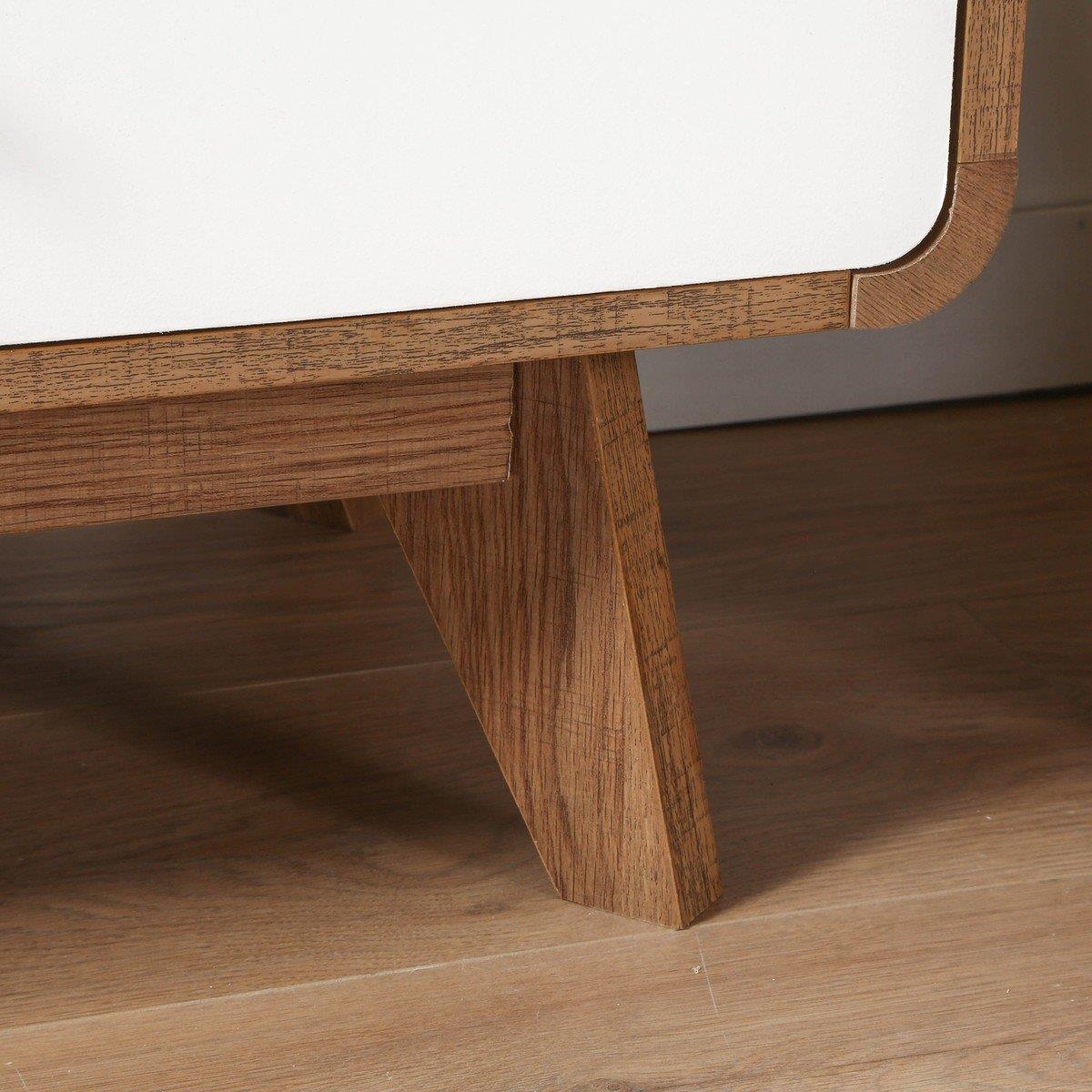 Calicosy - Ladekast ALBURA - Houtdecor en wit - 120 cm
