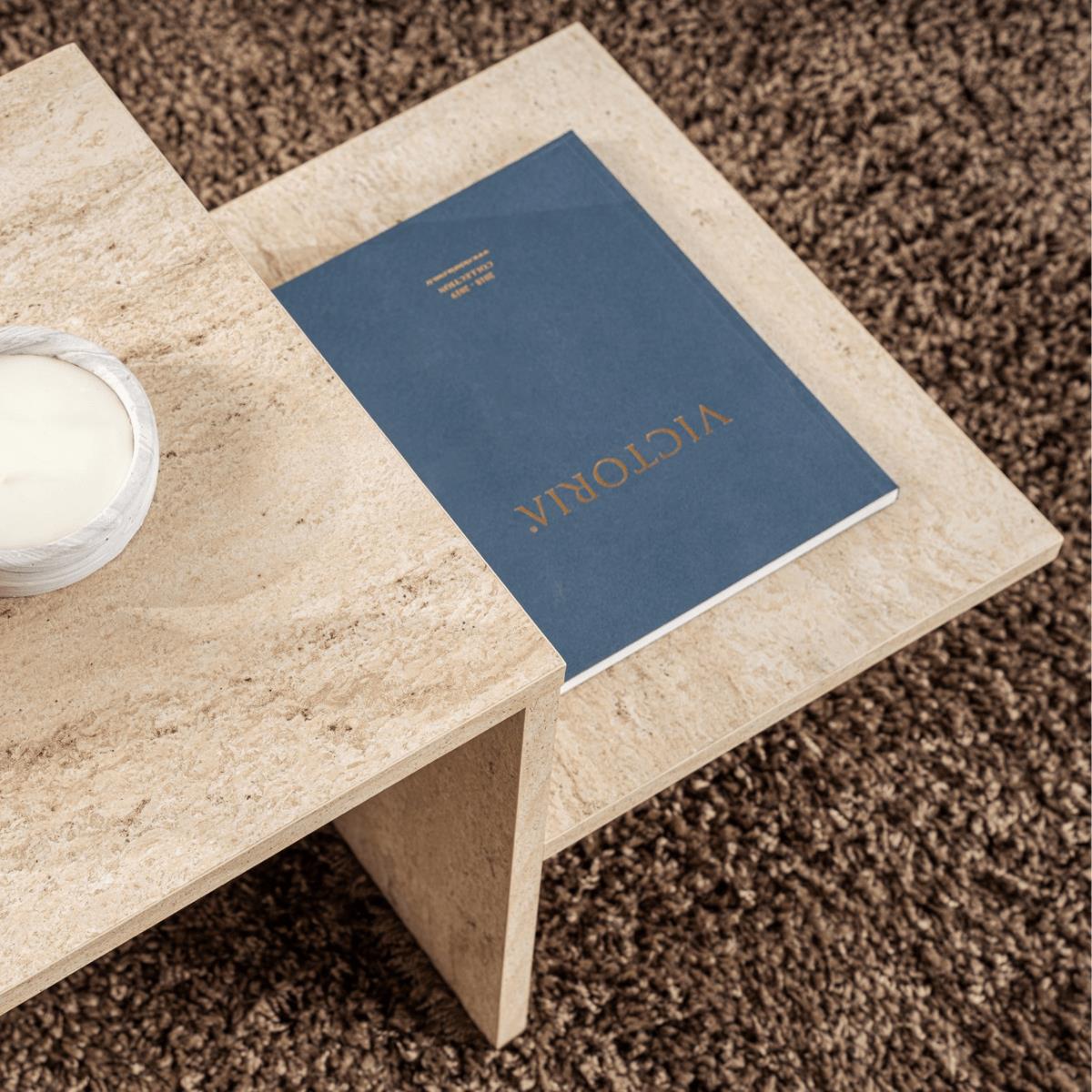 Calicosy - Salontafel Harmony - 90 cm - Travertijneffect