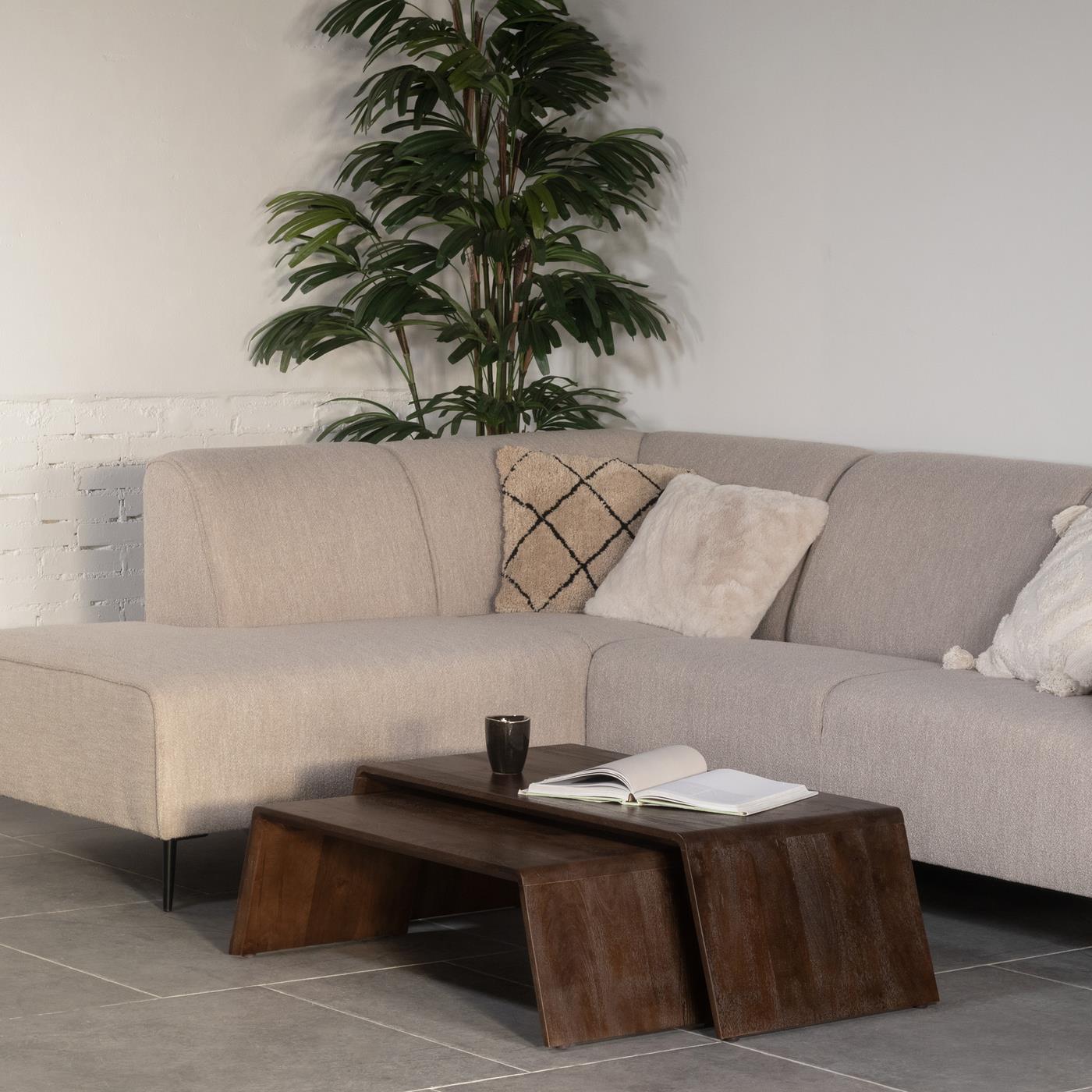Giga Meubel - Salontafel Bruin Set van 2 - Mangohout - 115x50x34cm