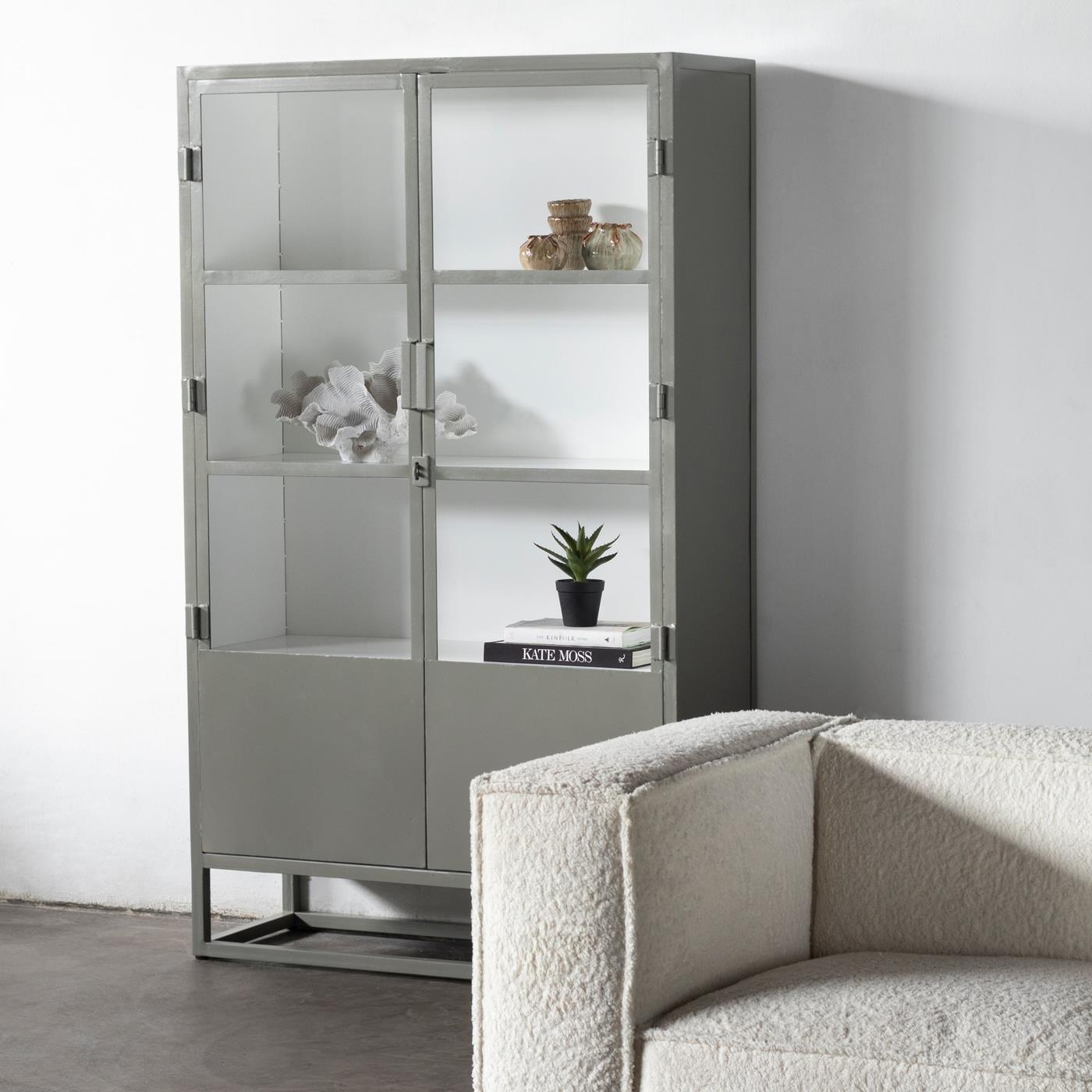 Giga Meubel - Wandkast Stone|Wit - Metaal - 120x40x200cm