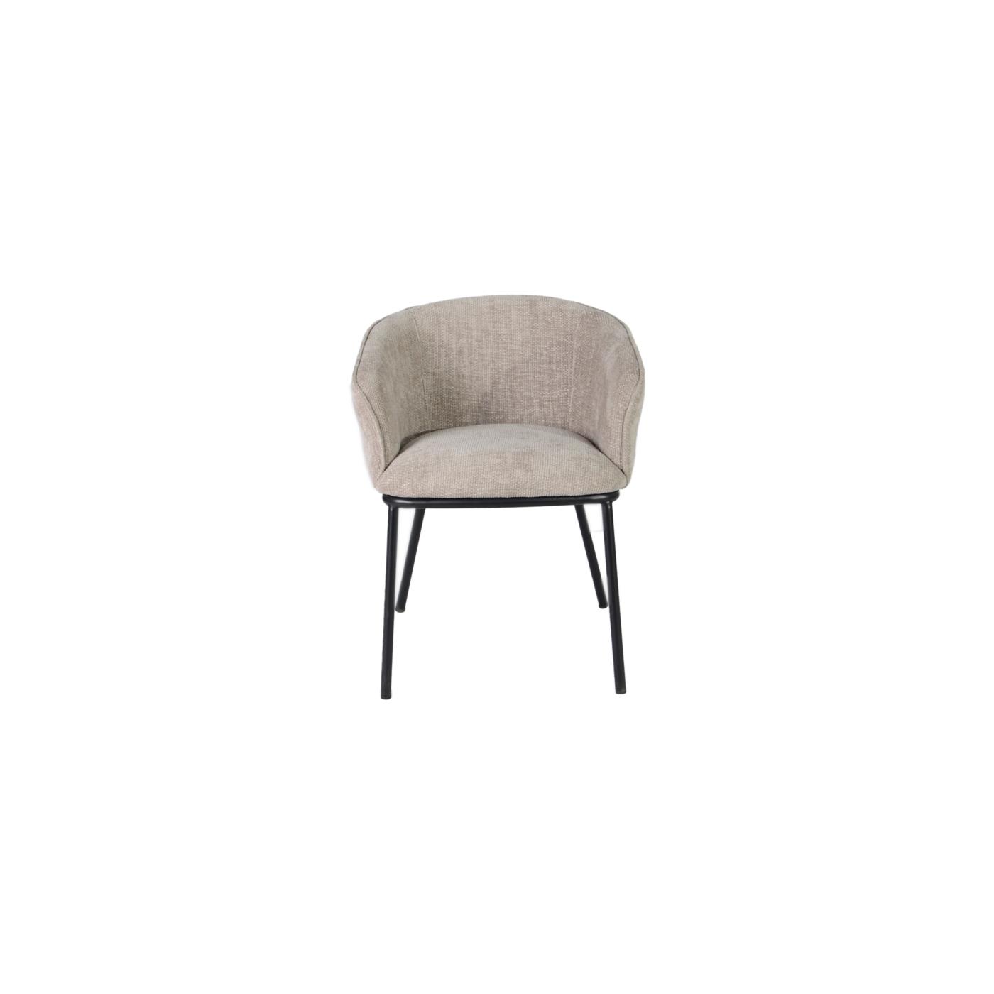 Giga Meubel - Eetkamerstoel Mae Beige  - Stof|Metaal