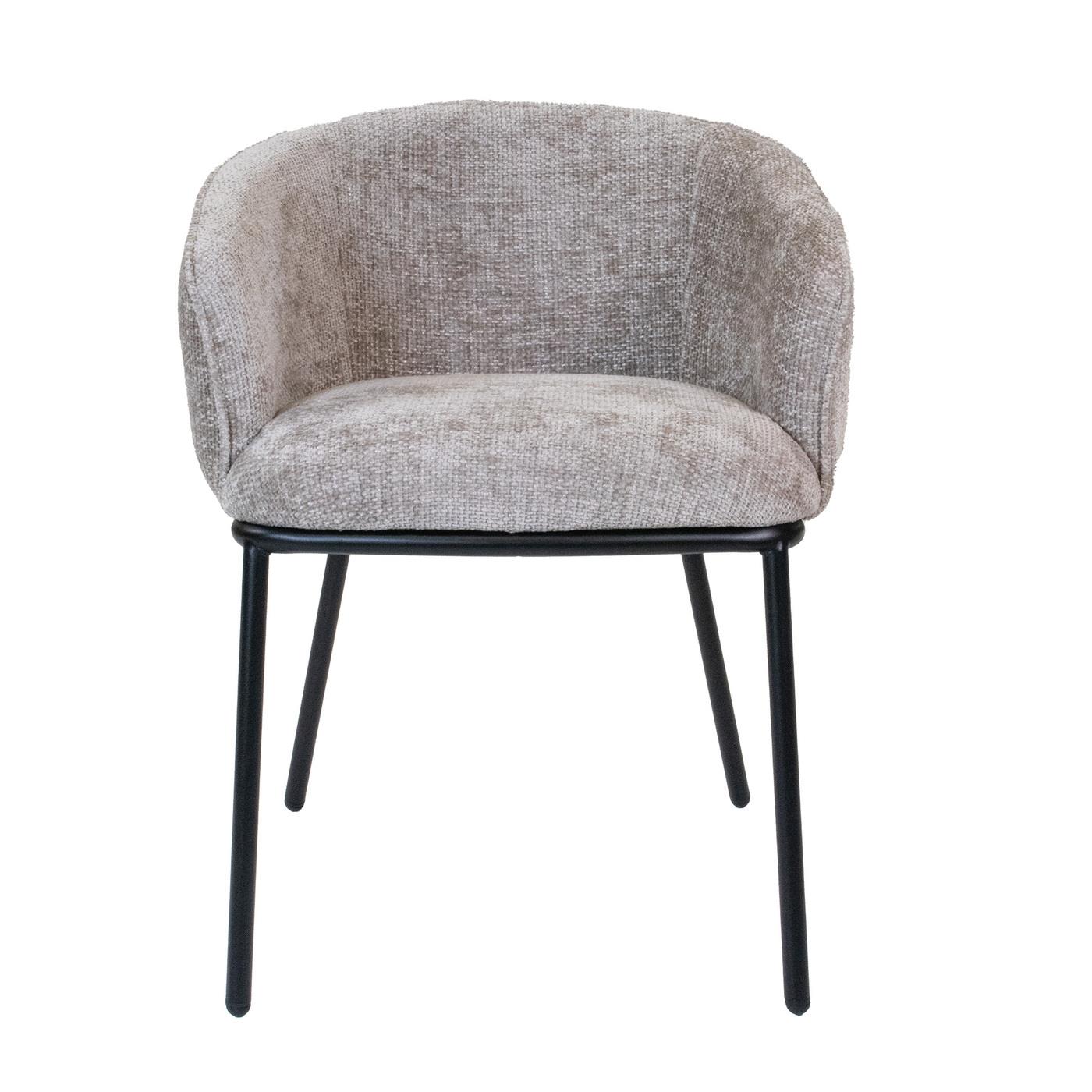 Giga Meubel - Eetkamerstoel Mae Beige  - Stof|Metaal