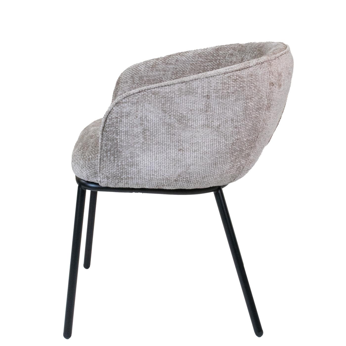 Giga Meubel - Eetkamerstoel Mae Beige  - Stof|Metaal