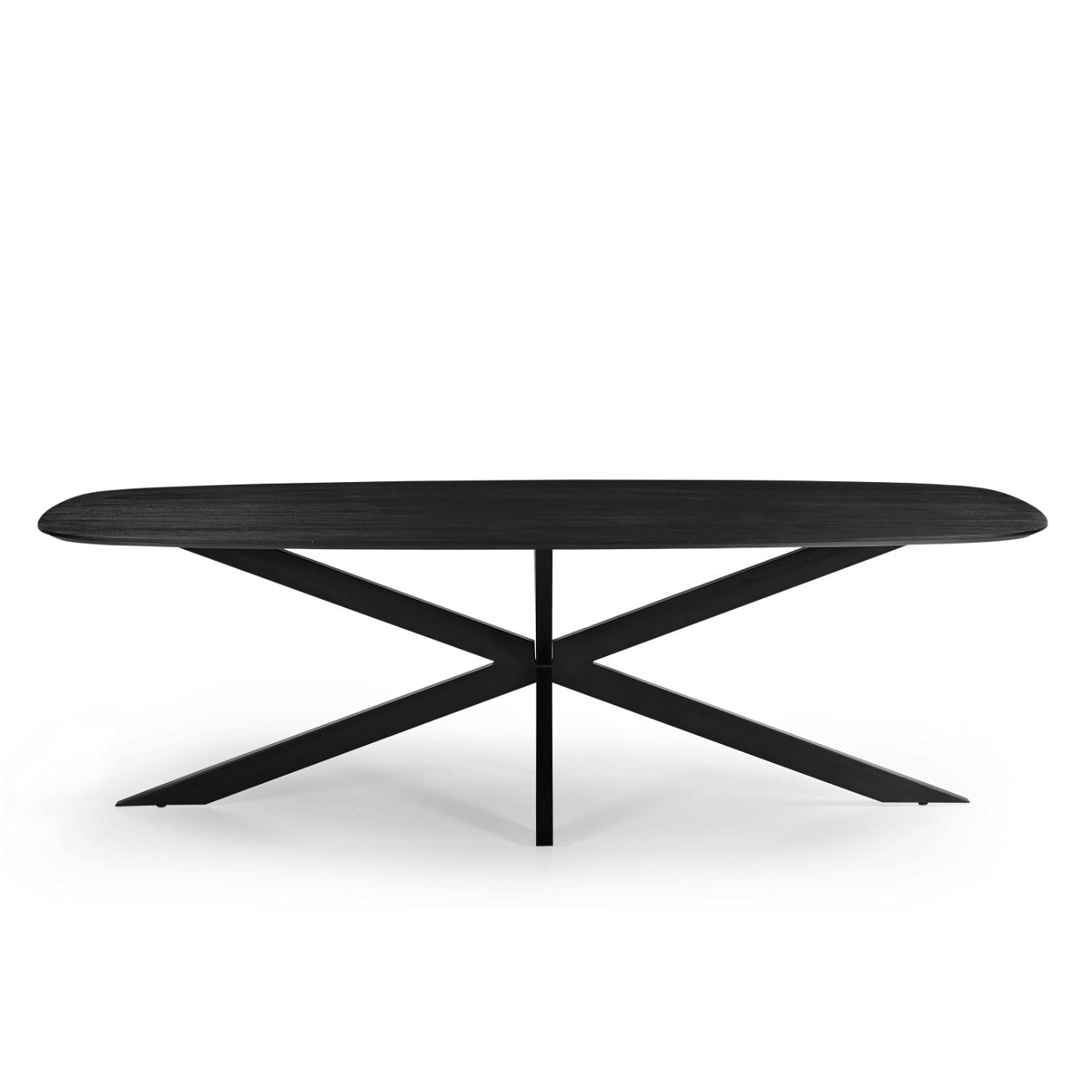Giga Meubel - Eettafel Deens Ovaal - Zwart - Mangohout - 240cm
