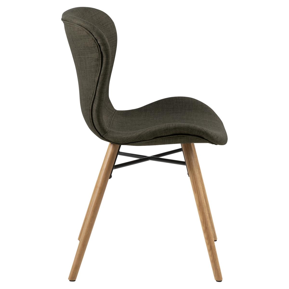 Giga Living - Eetkamerstoel Stof Khaki - Zaria - Set van 2