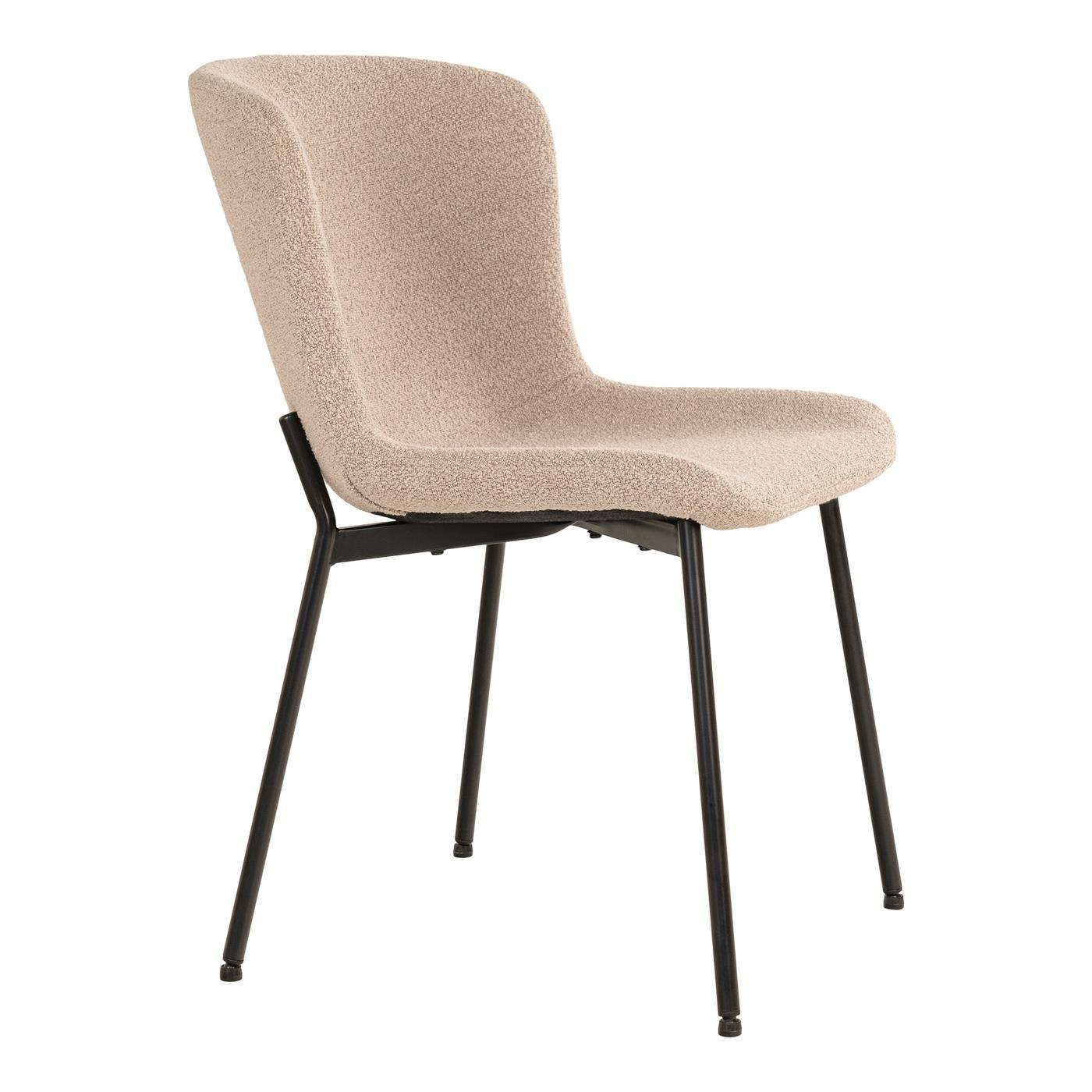 House Nordic - Eetkamerstoel Maceda Bouclé Beige - Set van 2