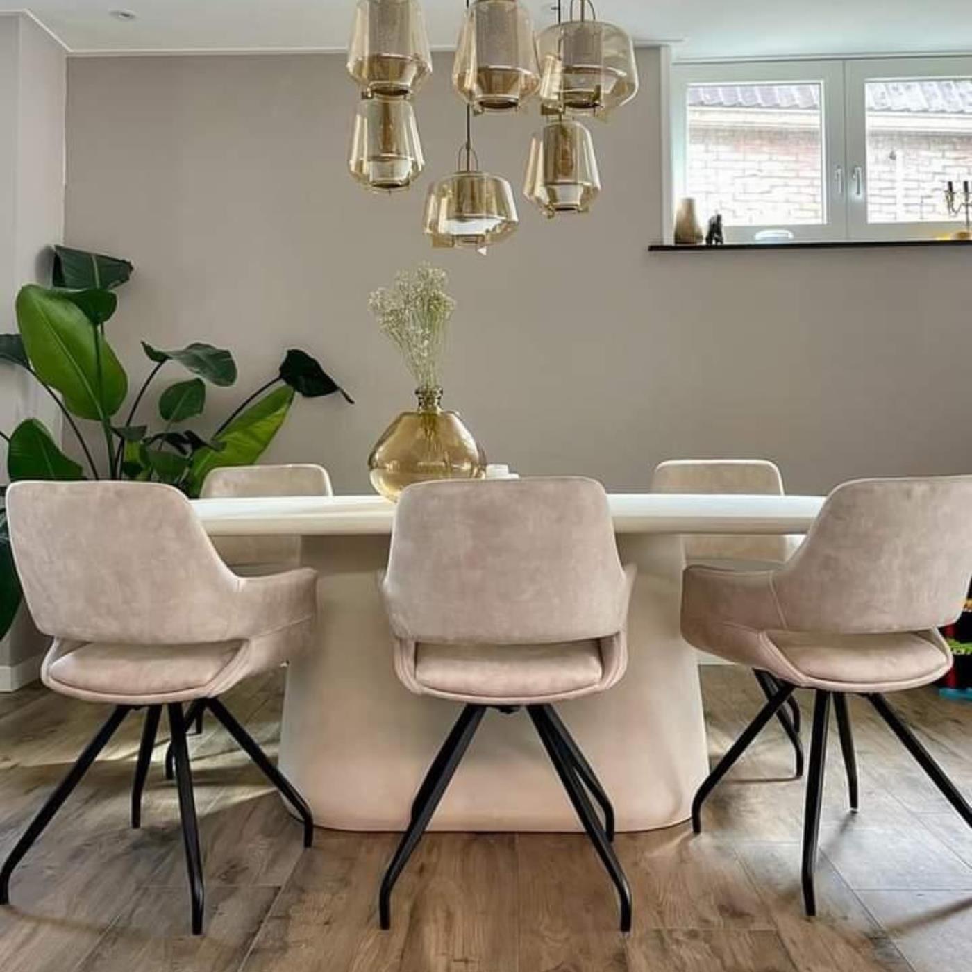 Giga Meubel - Eettafel Ovaal - Betonlook - 240cm - Tafel Romy
