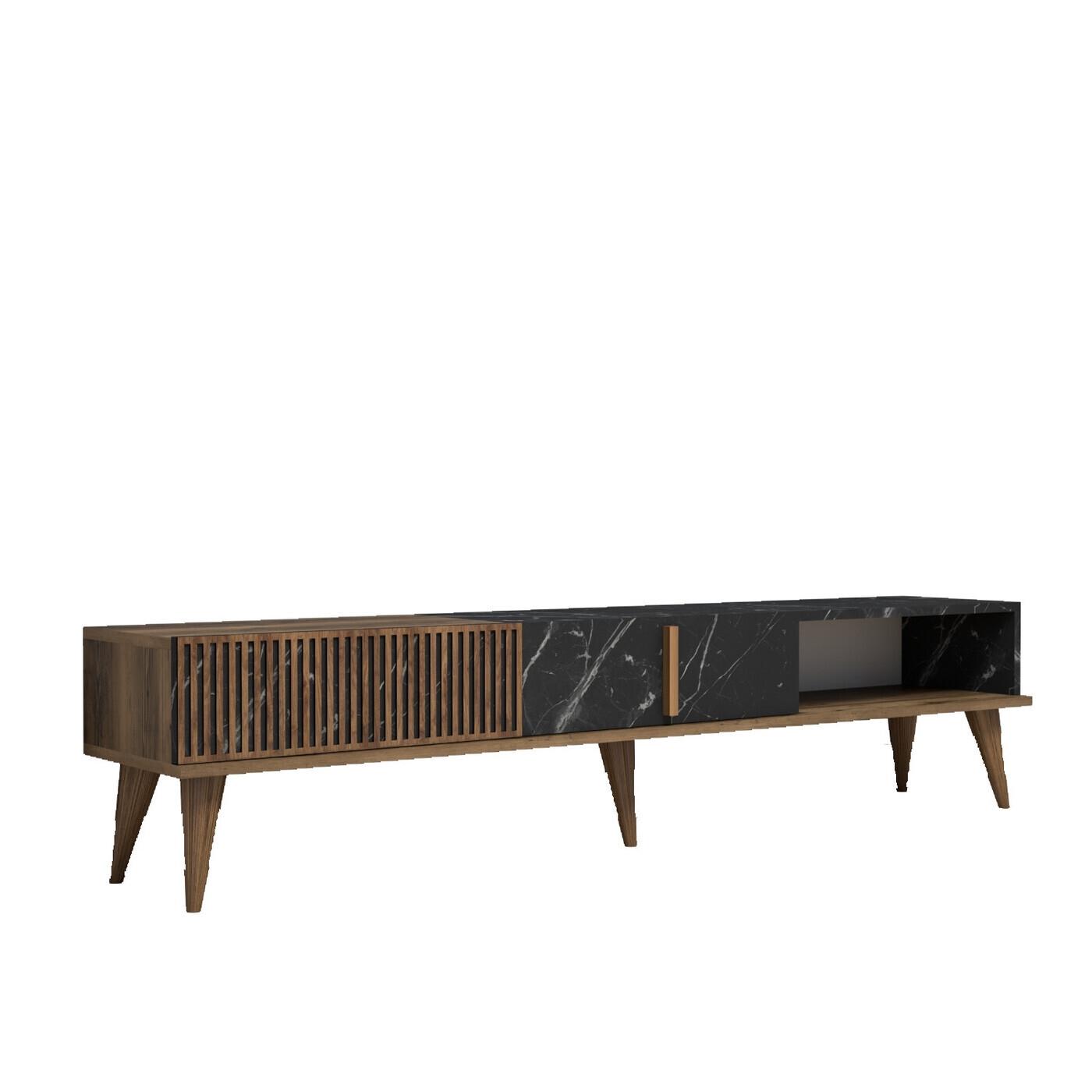 Giga Meubel - Tv-Meubel Zwart - 180x35x40cm - Melamine - Kast Milan