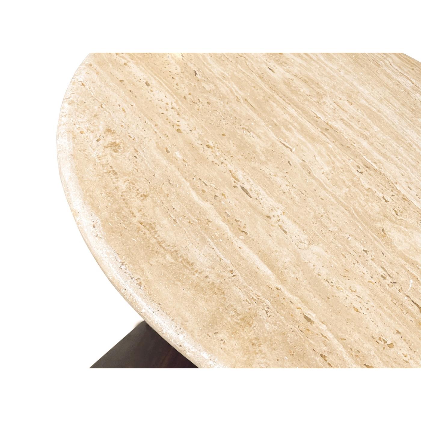 Livingfurn - Salontafel Rond 75cm - Beige Travertin - 75x75x38cm - Valentino