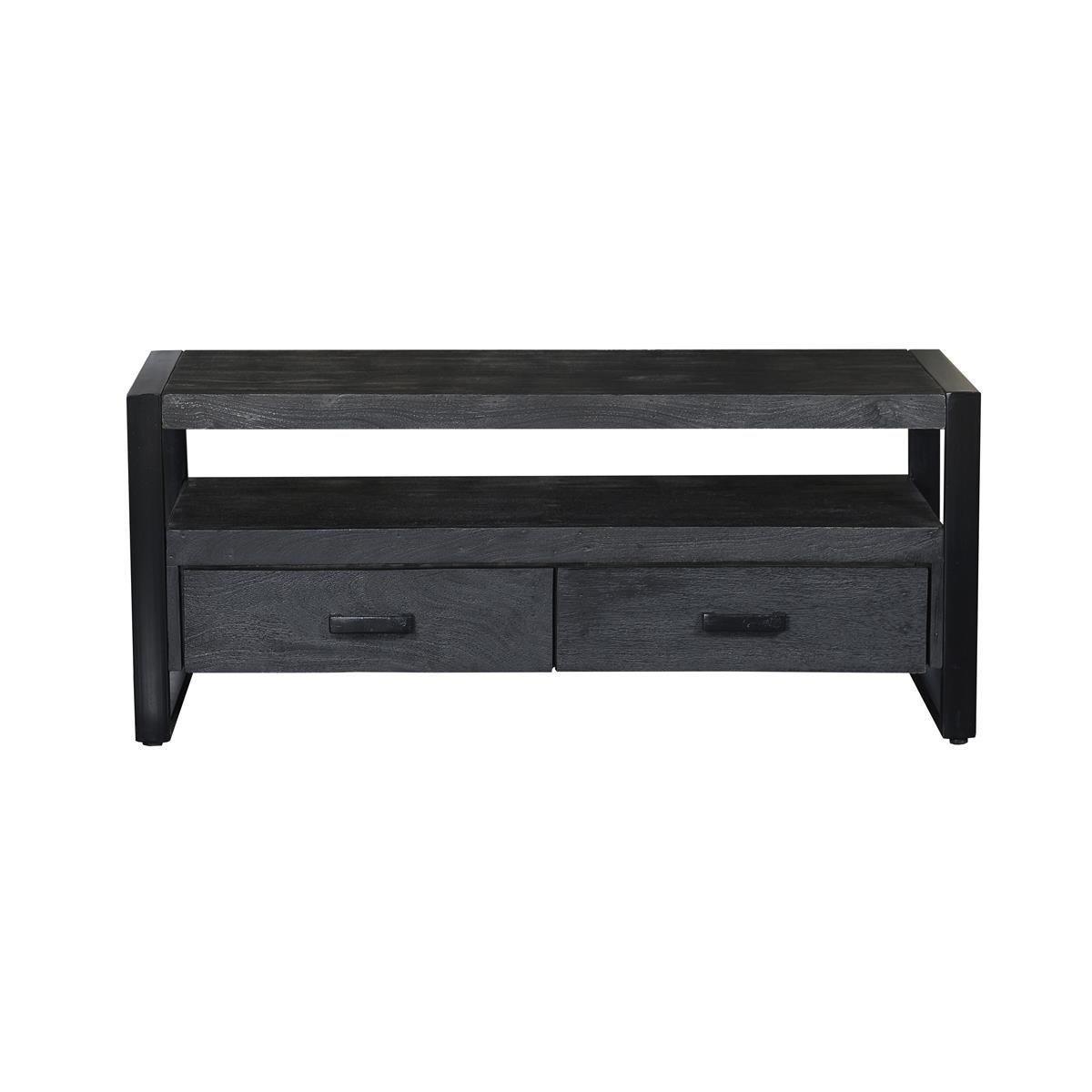 Livingfurn - Tv-Meubel Zwart Mangohout - 120x45x50cm - Norris