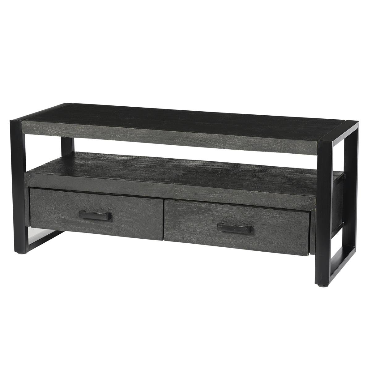 Livingfurn - Tv-Meubel Zwart Mangohout - 120x45x50cm - Norris