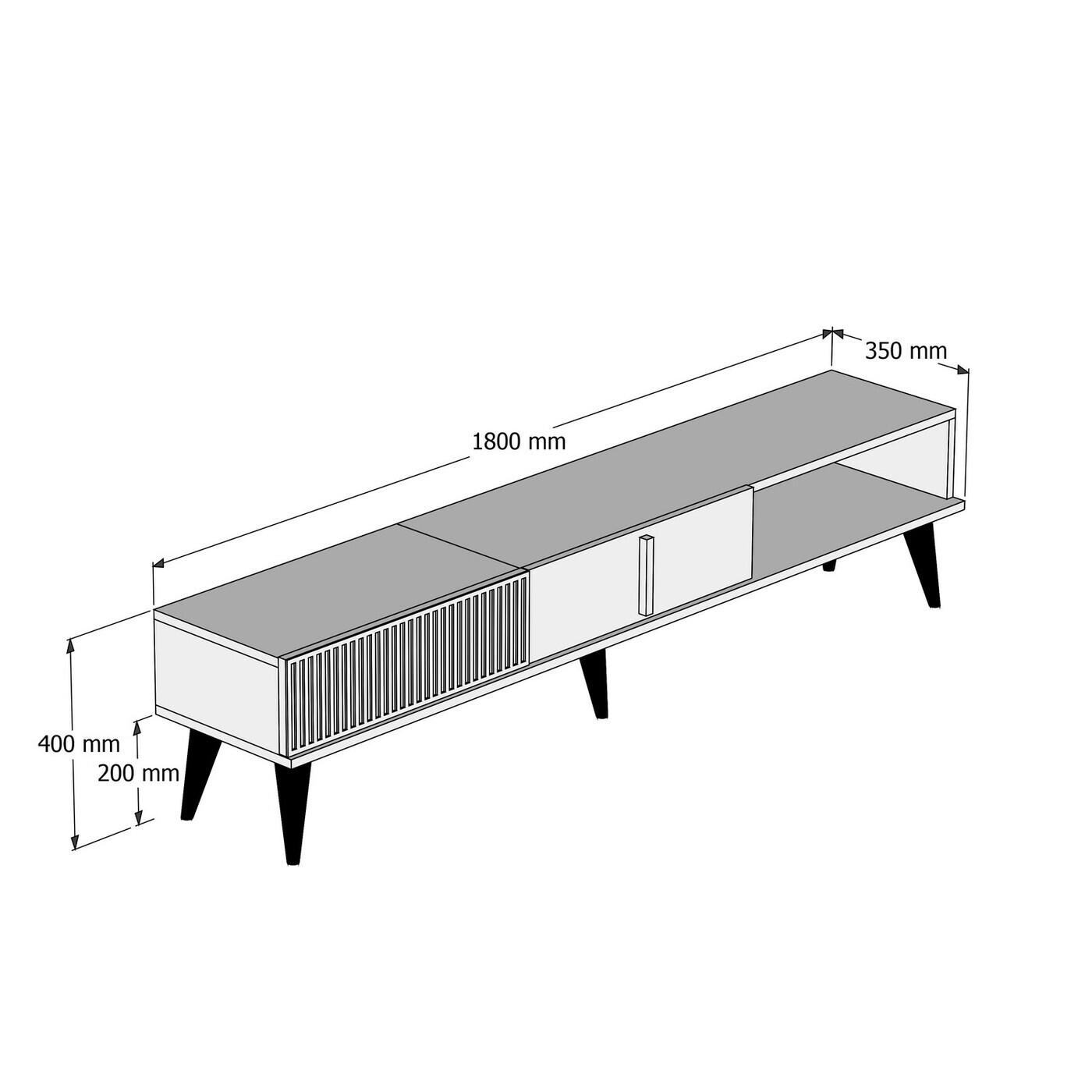 Giga Meubel - Tv-Meubel Zwart - 180x35x40cm - Melamine - Kast Milan