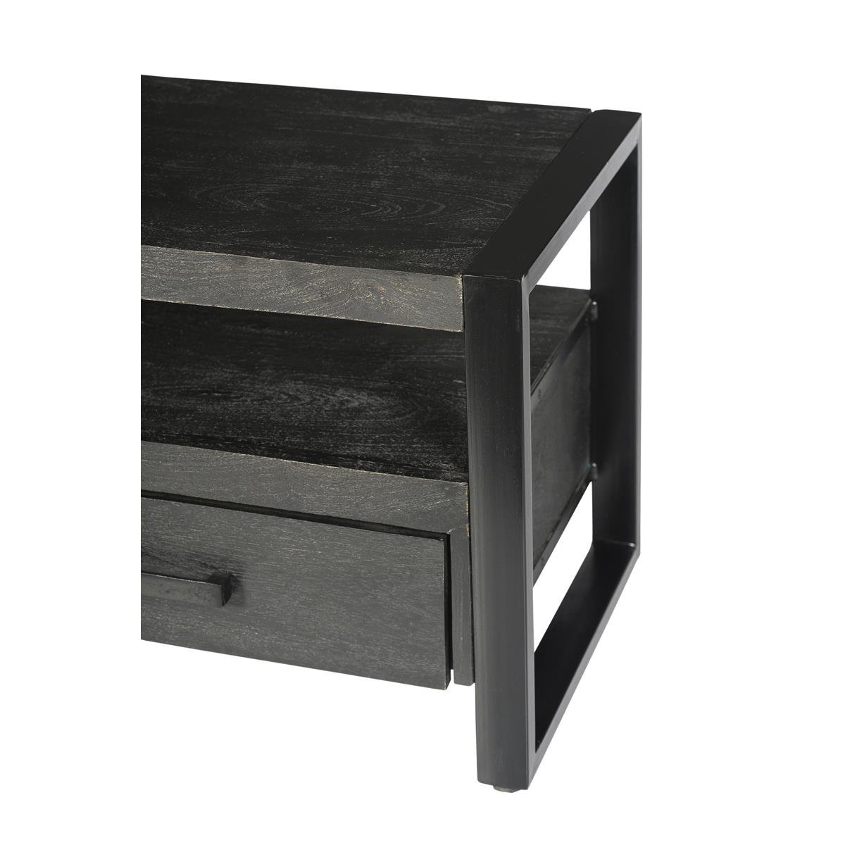 Livingfurn - Tv-Meubel Zwart Mangohout - 120x45x50cm - Norris