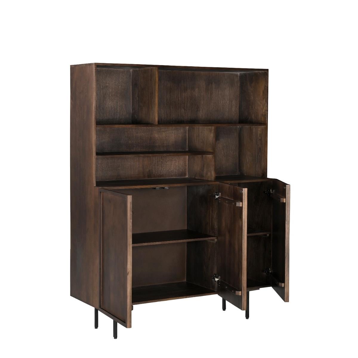 Livingfurn - Buffetkast Bruin Mangohout - 135x45x170cm - Elan