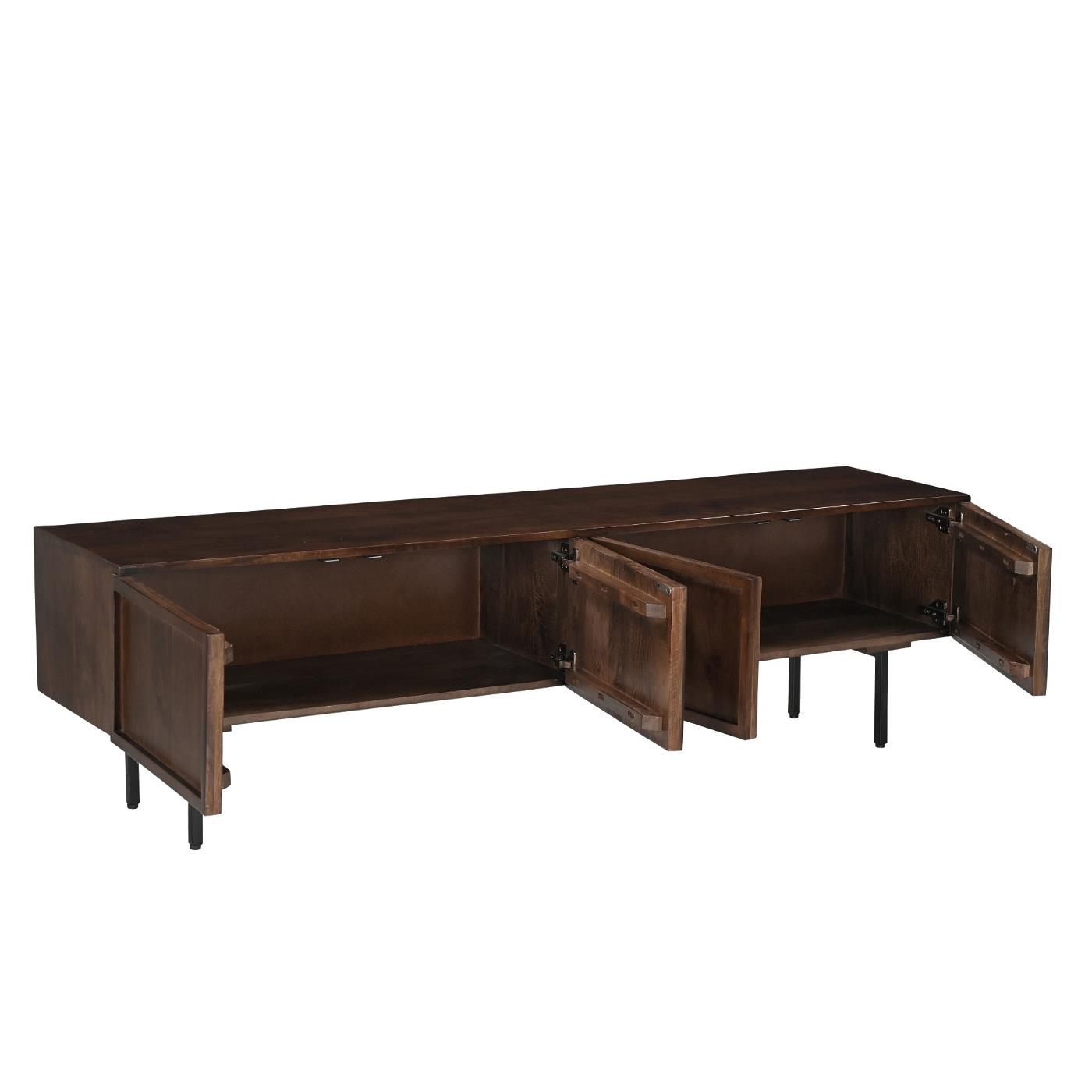 Livingfurn - Tv-Meubel Bruin Mangohout - 180x40x50cm - Elan
