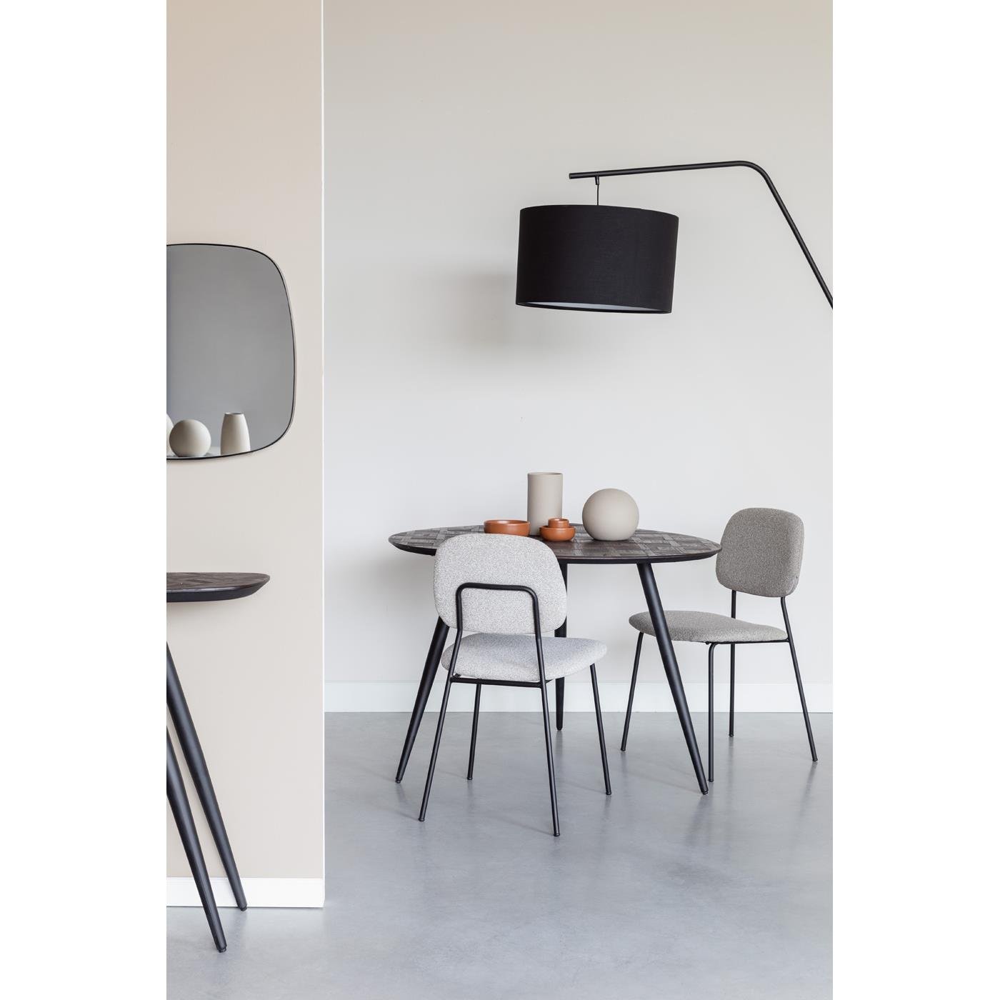 Giga Meubel - Eetkamerstoel Beige Stof - Roos - Set van 2