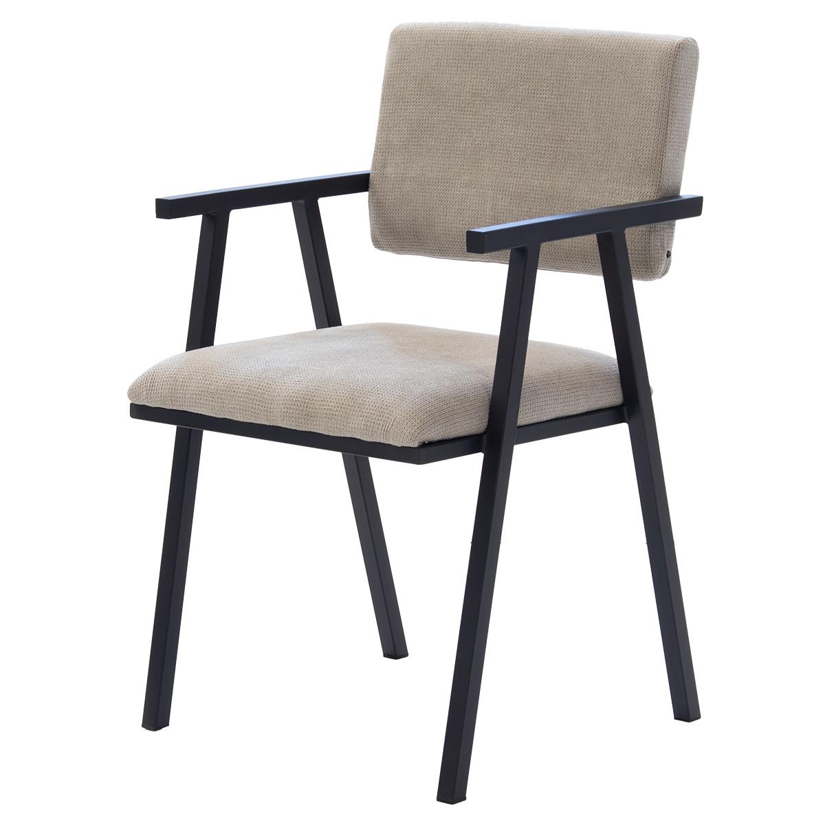 Giga Meubel - Eetkamerstoel Taupe Stof - Linn - Set van 2