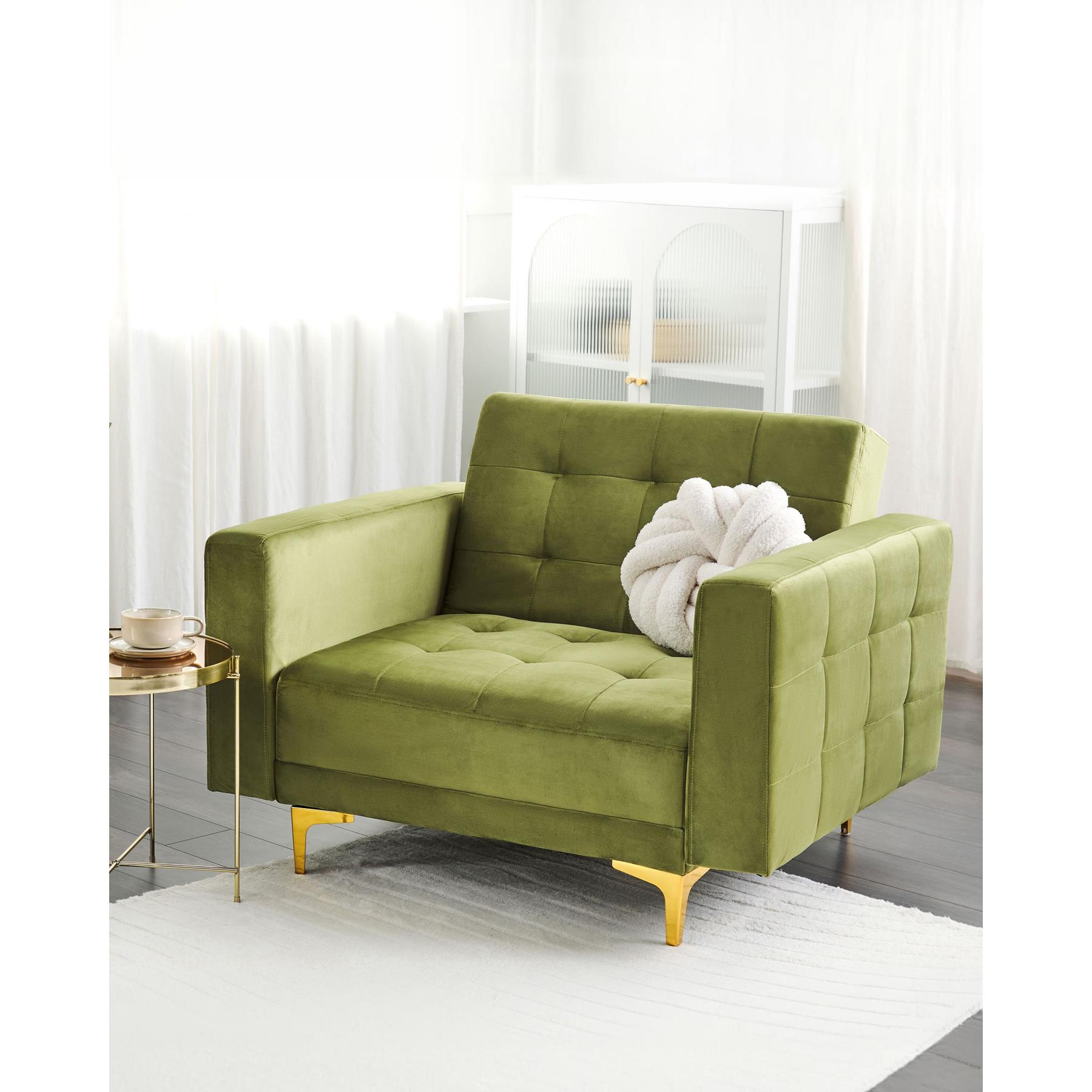 Beliani - ABERDEEN - Fauteuil - Groen - Fluweel
