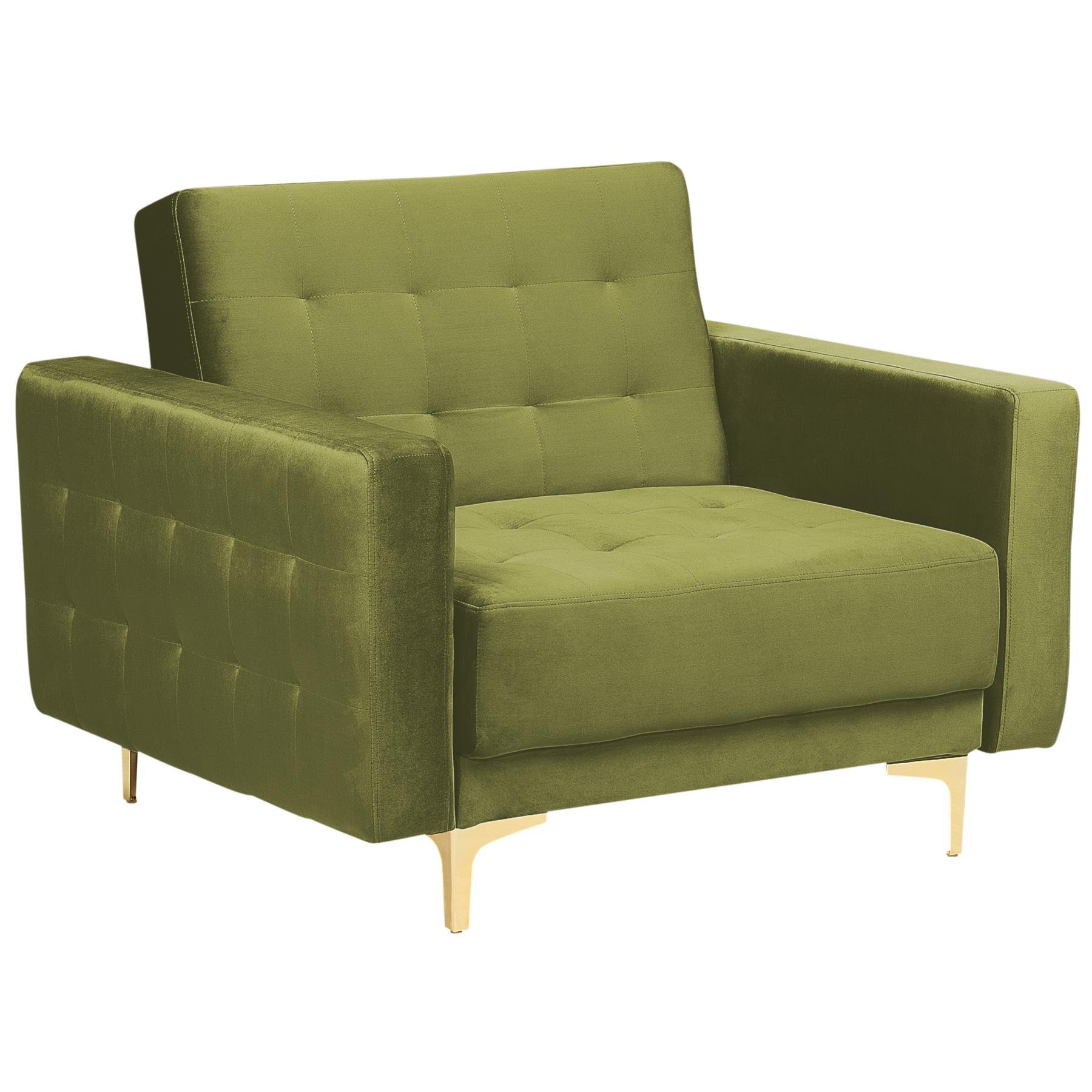 Beliani - ABERDEEN - Fauteuil - Groen - Fluweel