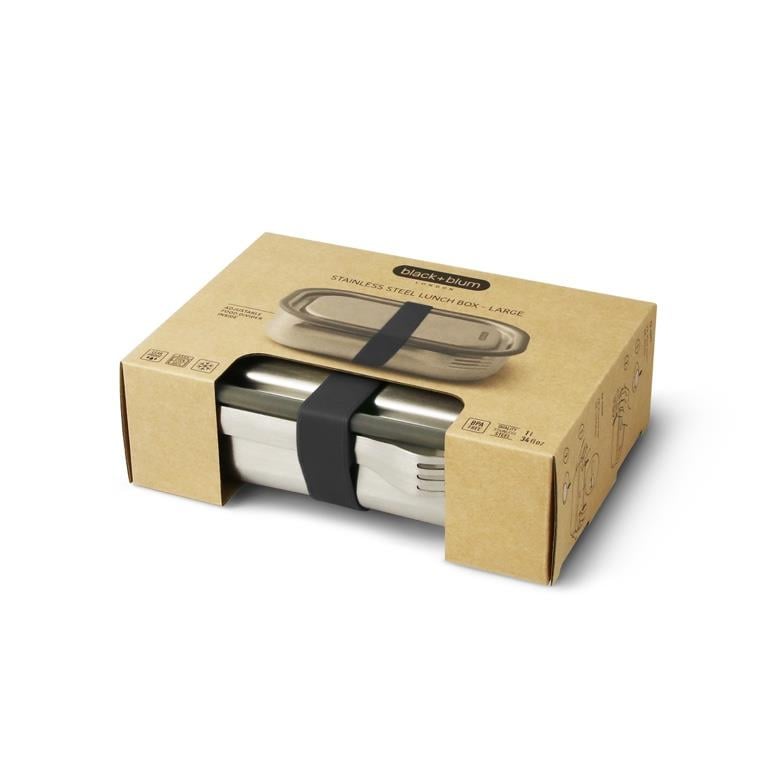 Black+Blum RVS Lunchbox - 1 Ltr - Zwart