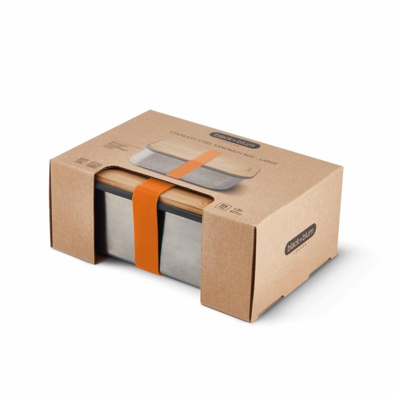 Black+Blum RVS Broodtrommel - 1.25 Ltr - Oranje
