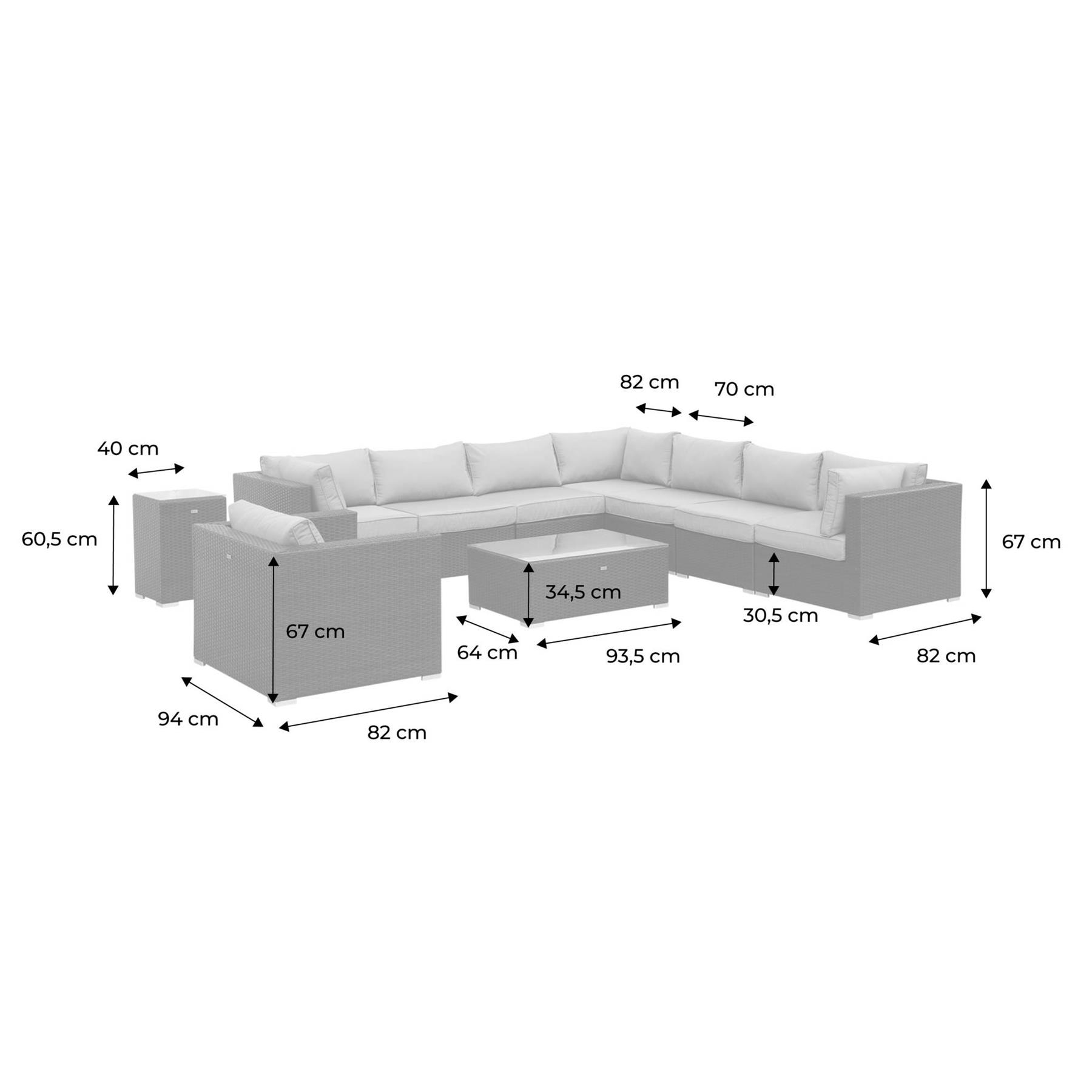 sweeek - Wicker loungeset 8-10 plaatsen
