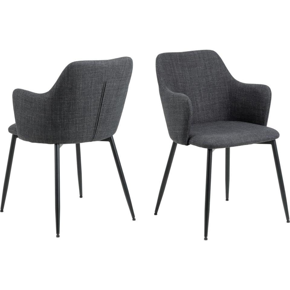Giga Living - Eetkamerstoel Sebastien Basel Met Armleuning Donkergrijs - Set van 2
