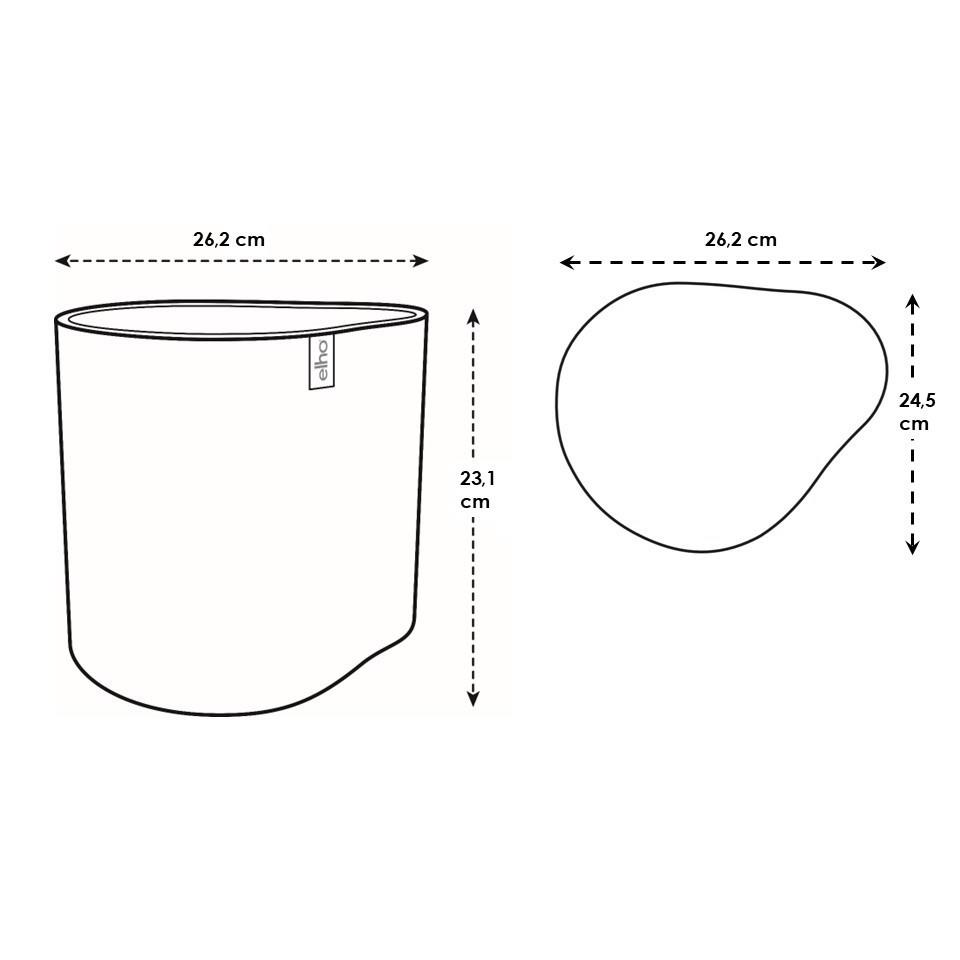 Elho Eden 25 - Linnen wit - L 26 x B  x H 23 cm - Binnen en Buiten - 100% gerecycled
