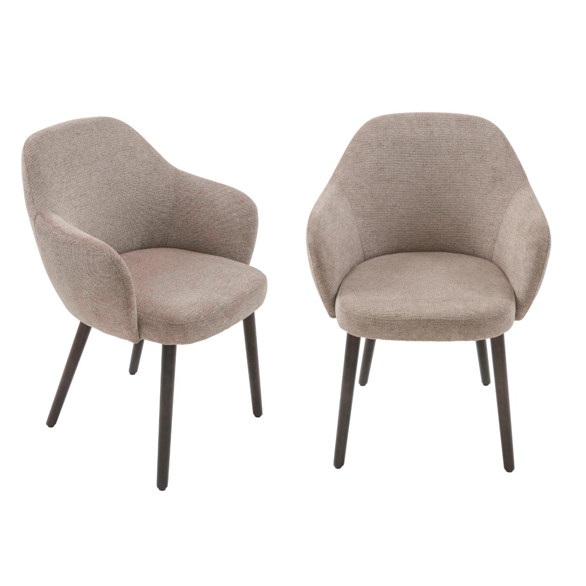 Signature - Bridgefauteuils in stof ERNEST - Taupe - Set van 2