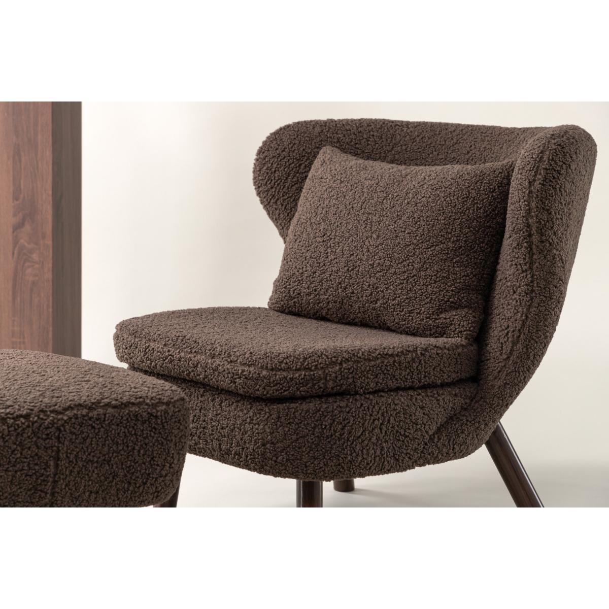 Svea - Teko fauteuil met voetenbank - teddy - bruin