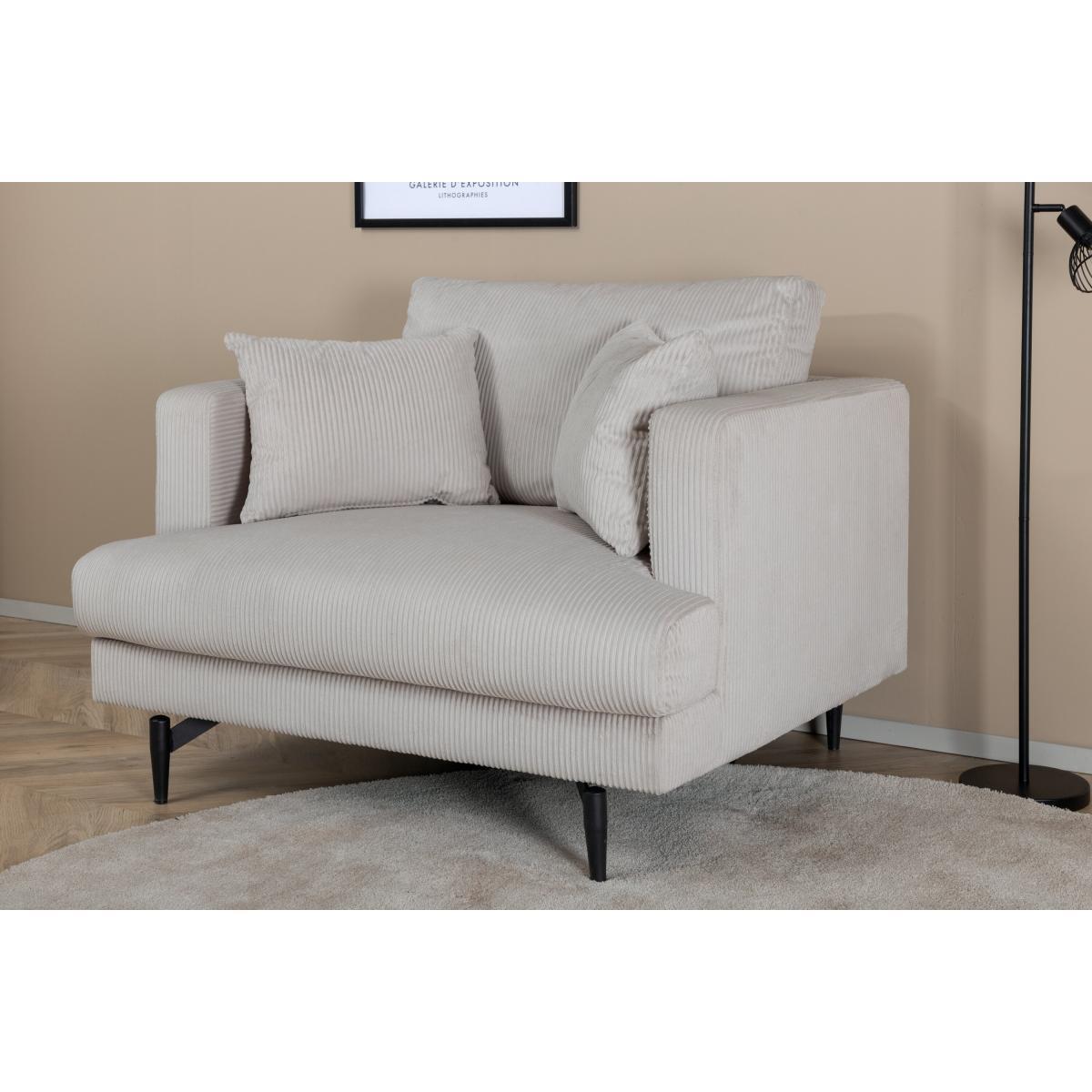 Svea - Ruma fauteuil - ribstof - beige
