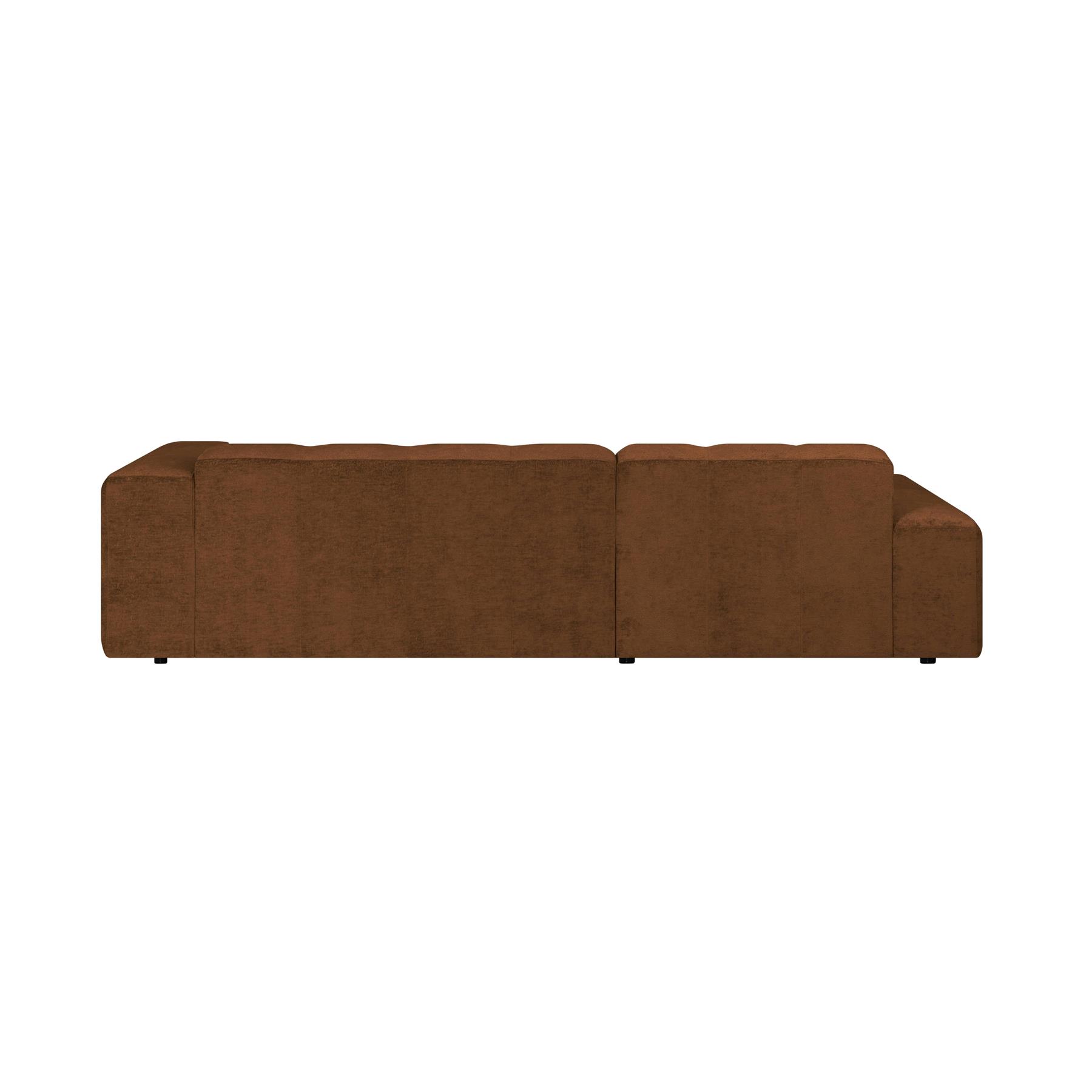 by fonQ Mumble Hoekbank met Chaise Longue Links - Chenille - Cognac