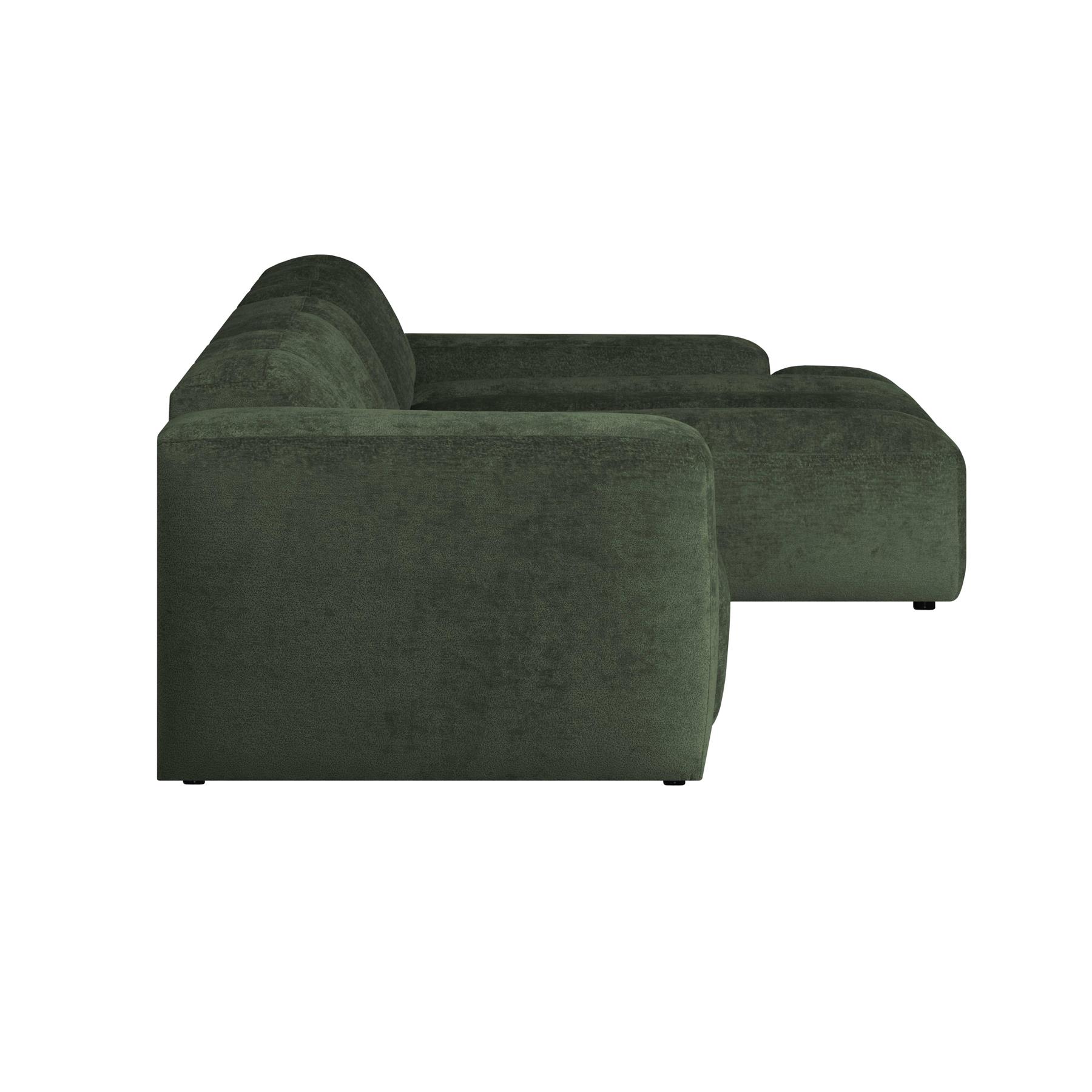 by fonQ Mumble Hoekbank met Chaise Longue Rechts - Chenille -  Donkergroen