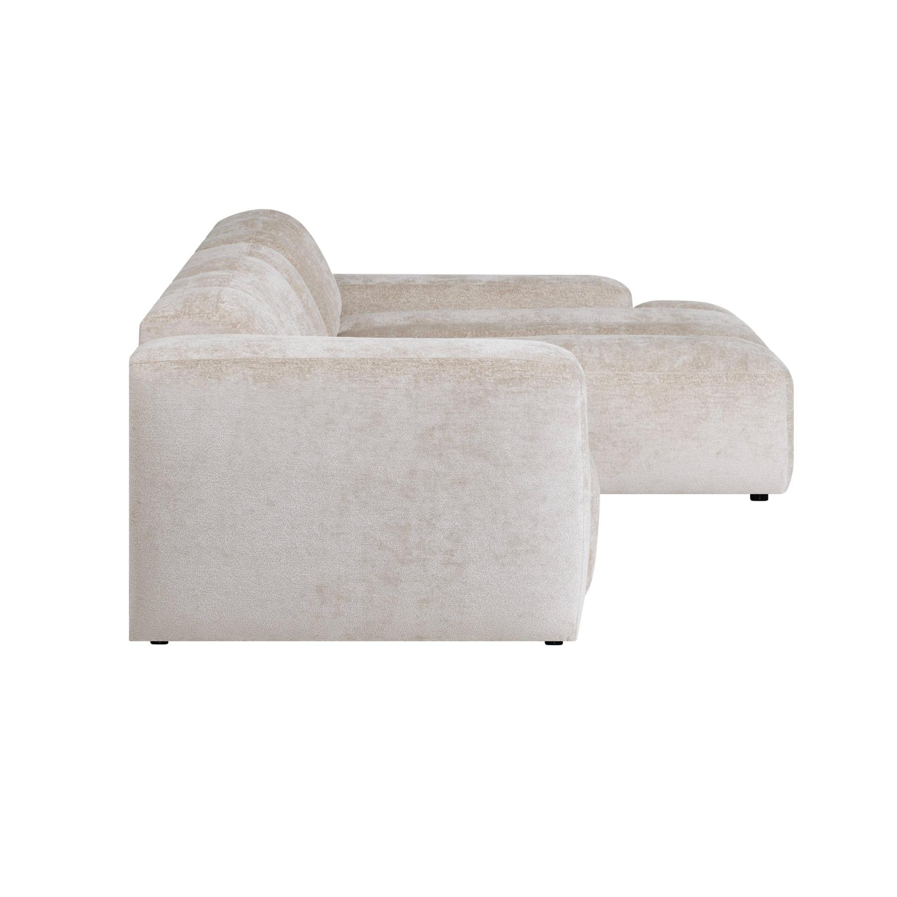 by fonQ Mumble Hoekbank met Chaise Longue Rechts - Chenille - Beige