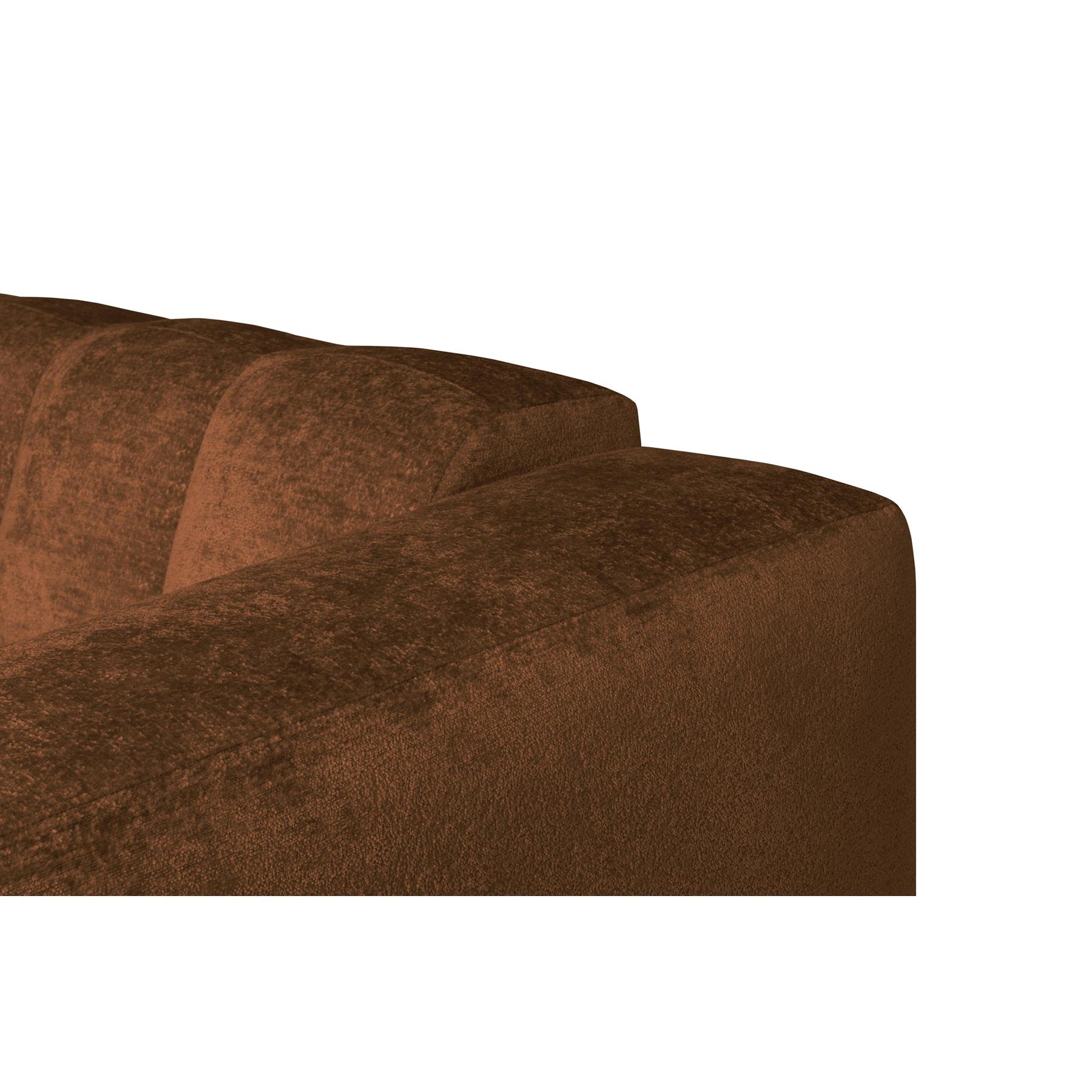 by fonQ Mumble Hoekbank met Chaise Longue Links - Chenille - Cognac