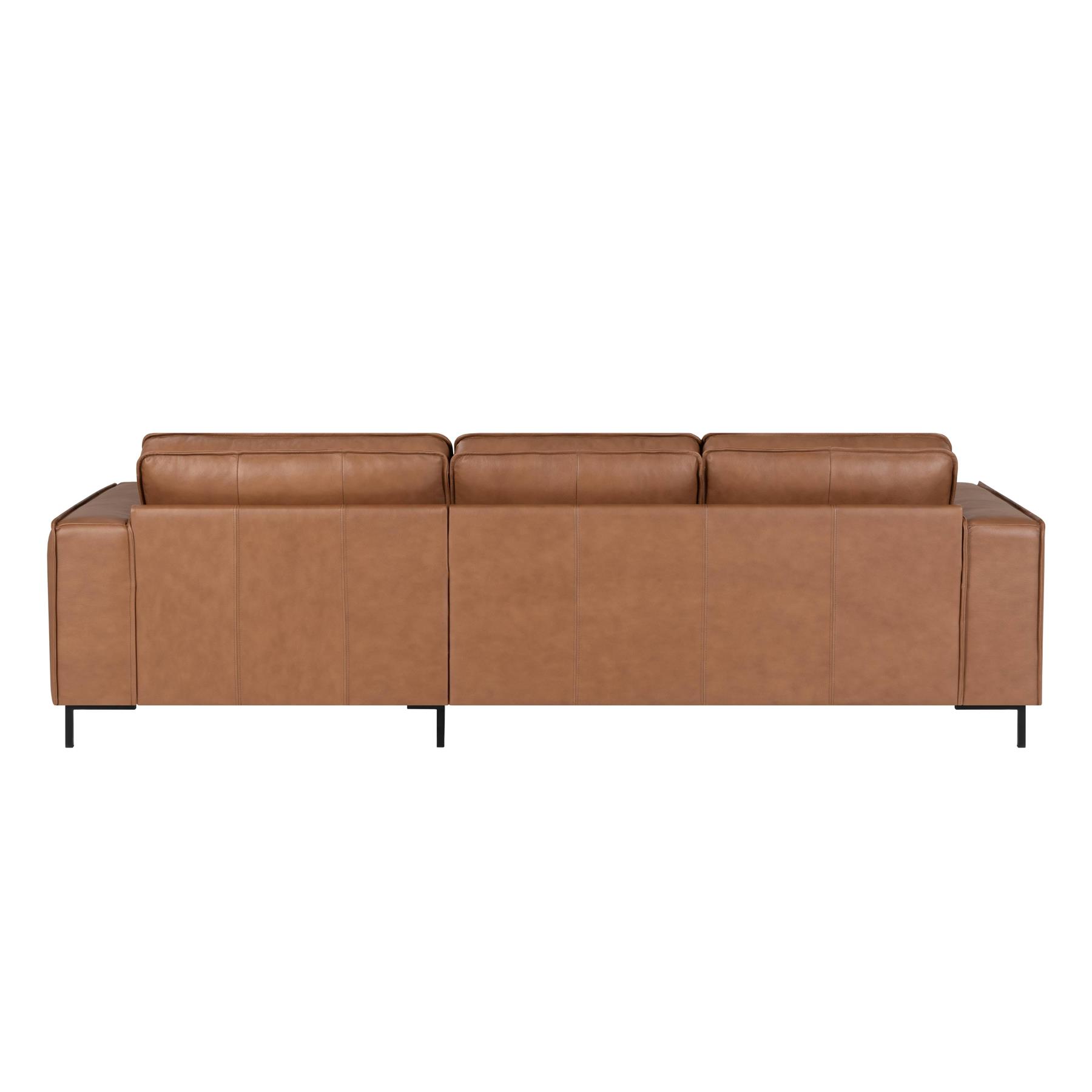 by fonQ Brisk Hoekbank met Chaise Longue Rechts - Buffelleer - Cognac