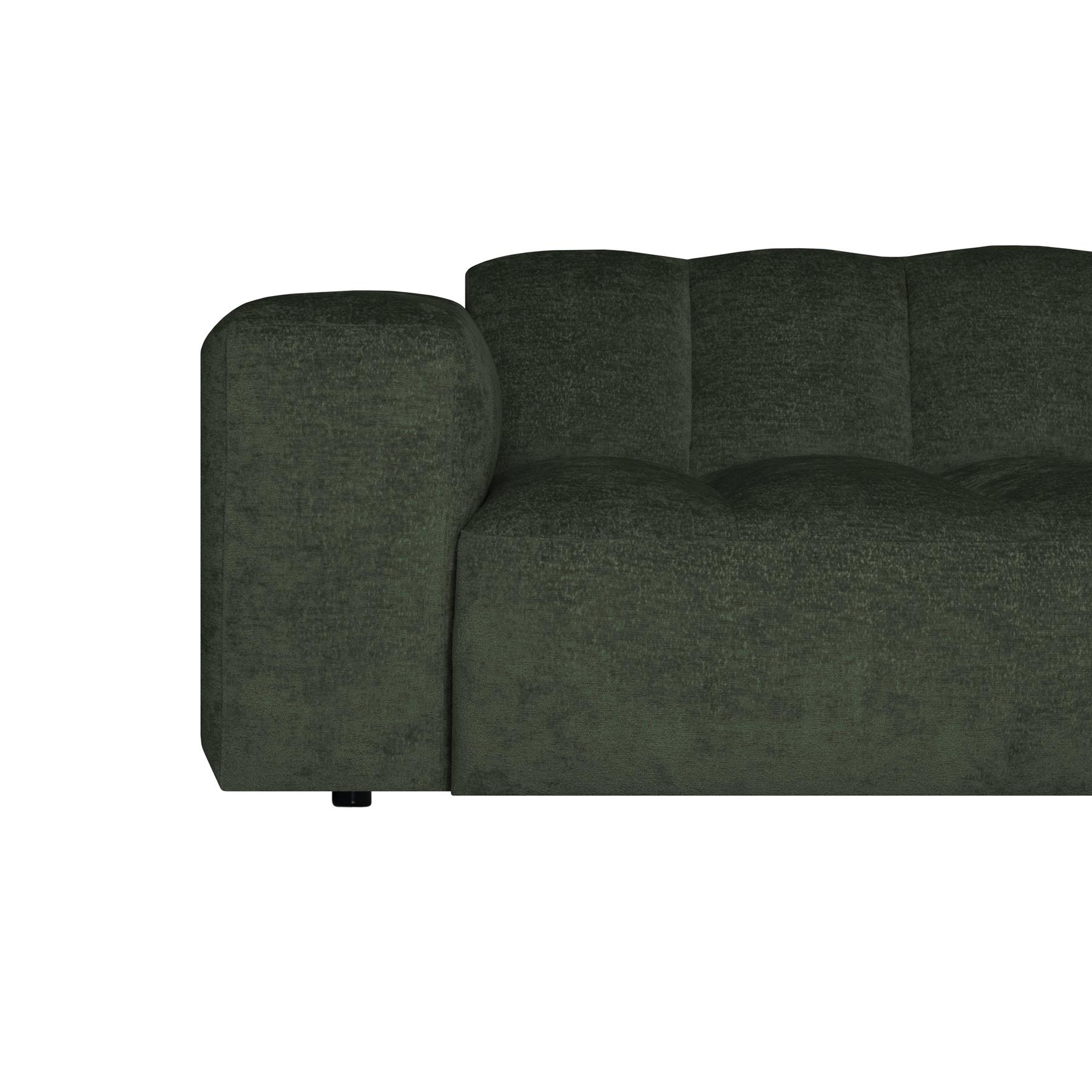 by fonQ Mumble Hoekbank met Chaise Longue Rechts - Chenille -  Donkergroen