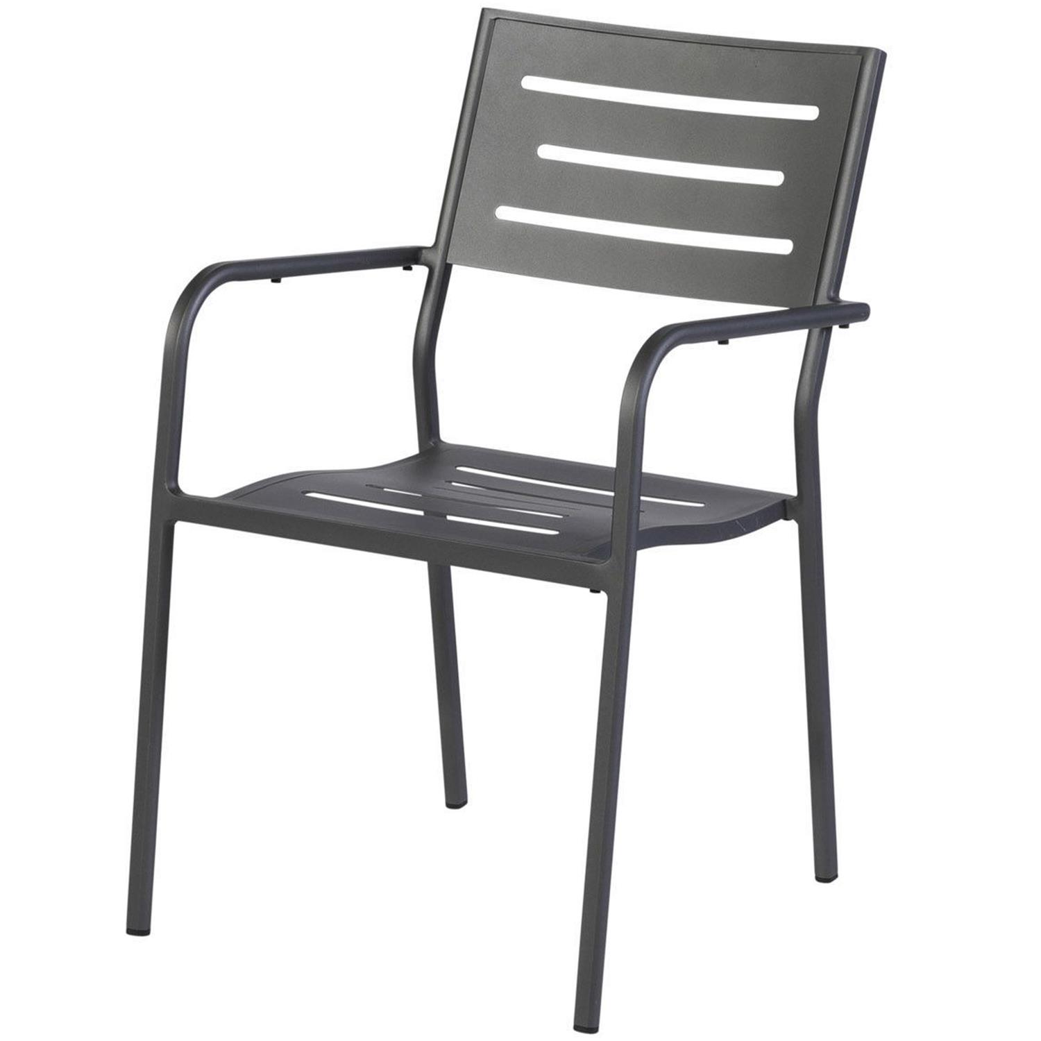 Exotan Hawaii Tuinstoel Met Armleuning  - Aluminium - Grijs - 85x56x53