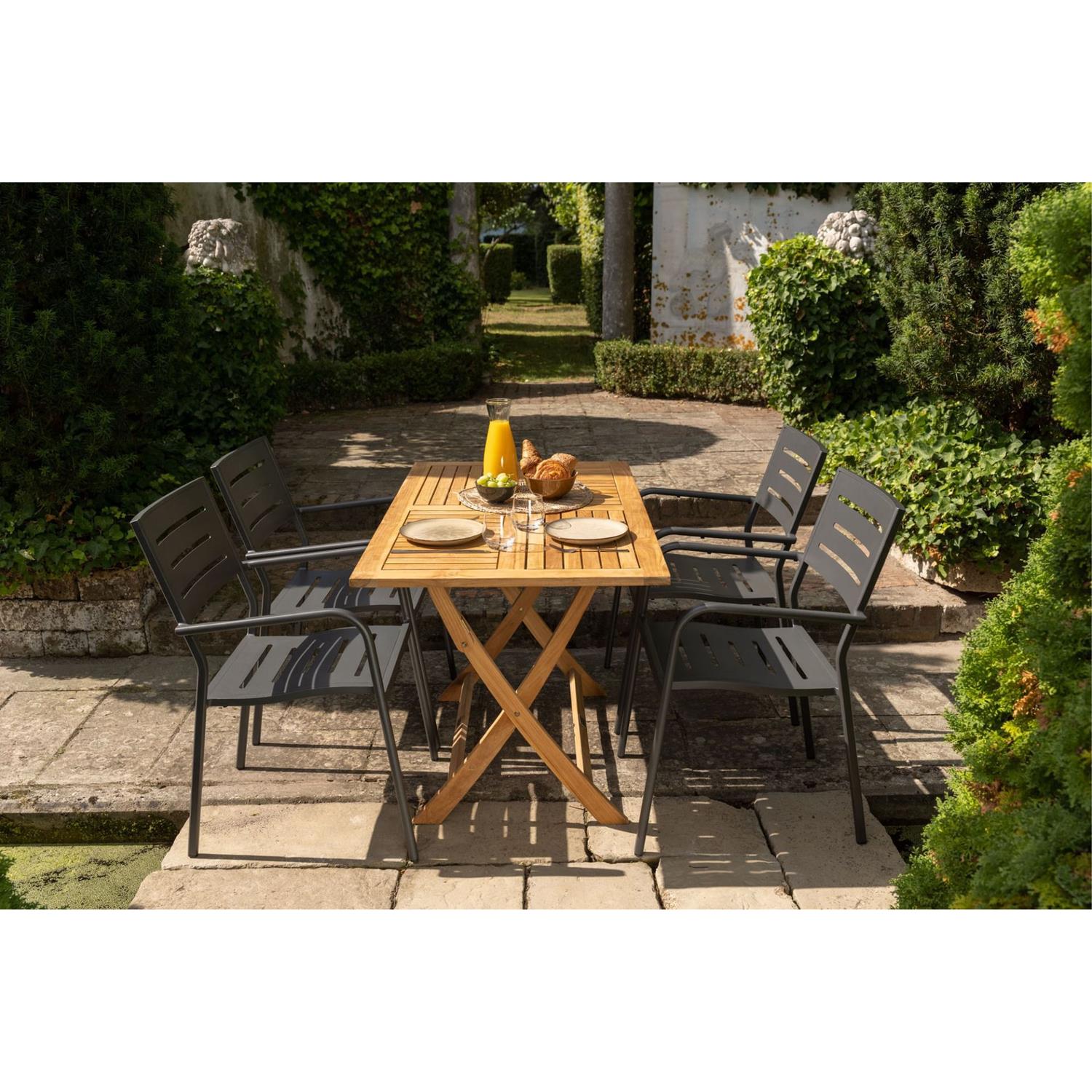 Exotan Folding Inklaptafel Tuin - Teak - Naturel - 75x120x70