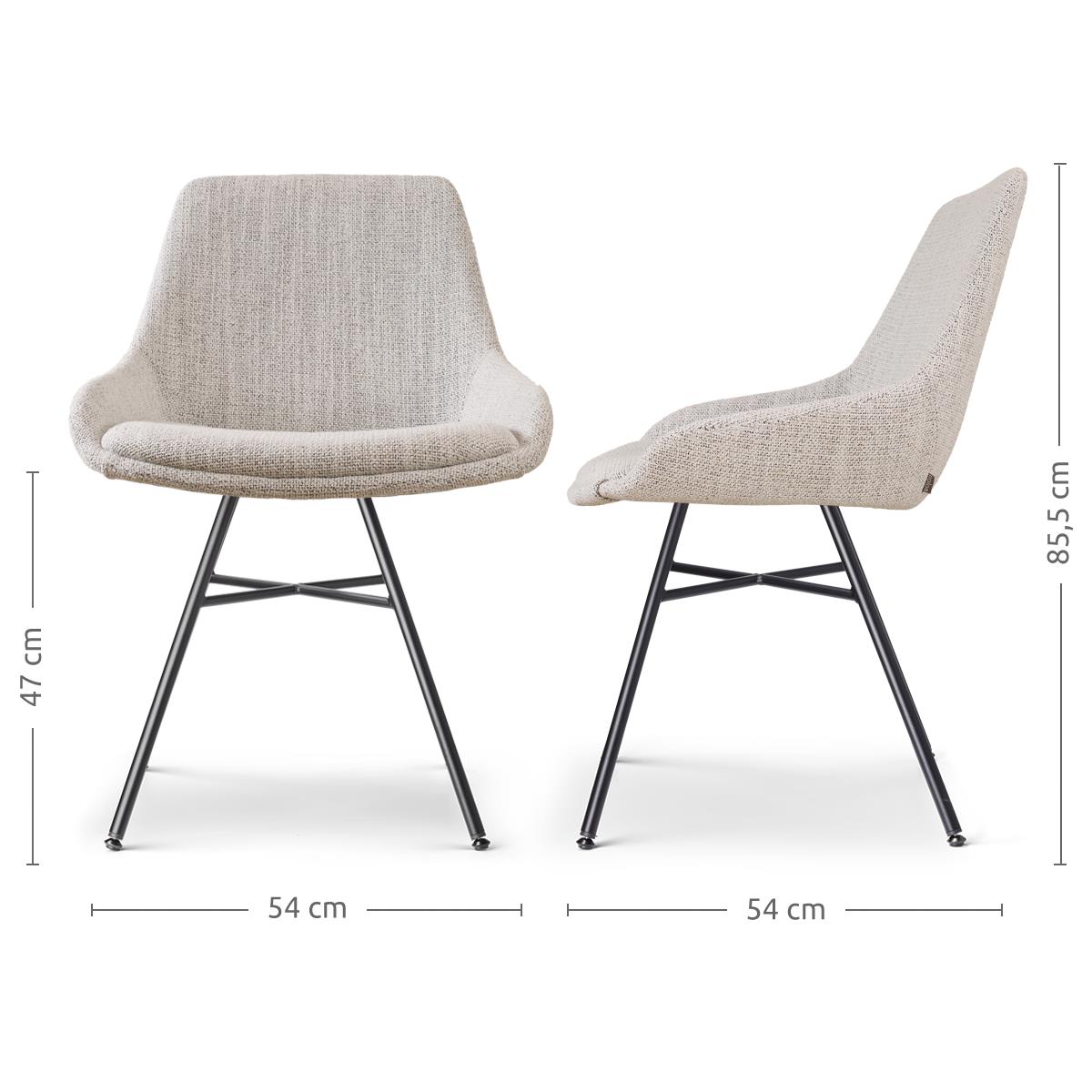 Nolon Noa-Isa Eetkamerstoel Beige Gemêleerd - Stof - Zwart Onderstel
